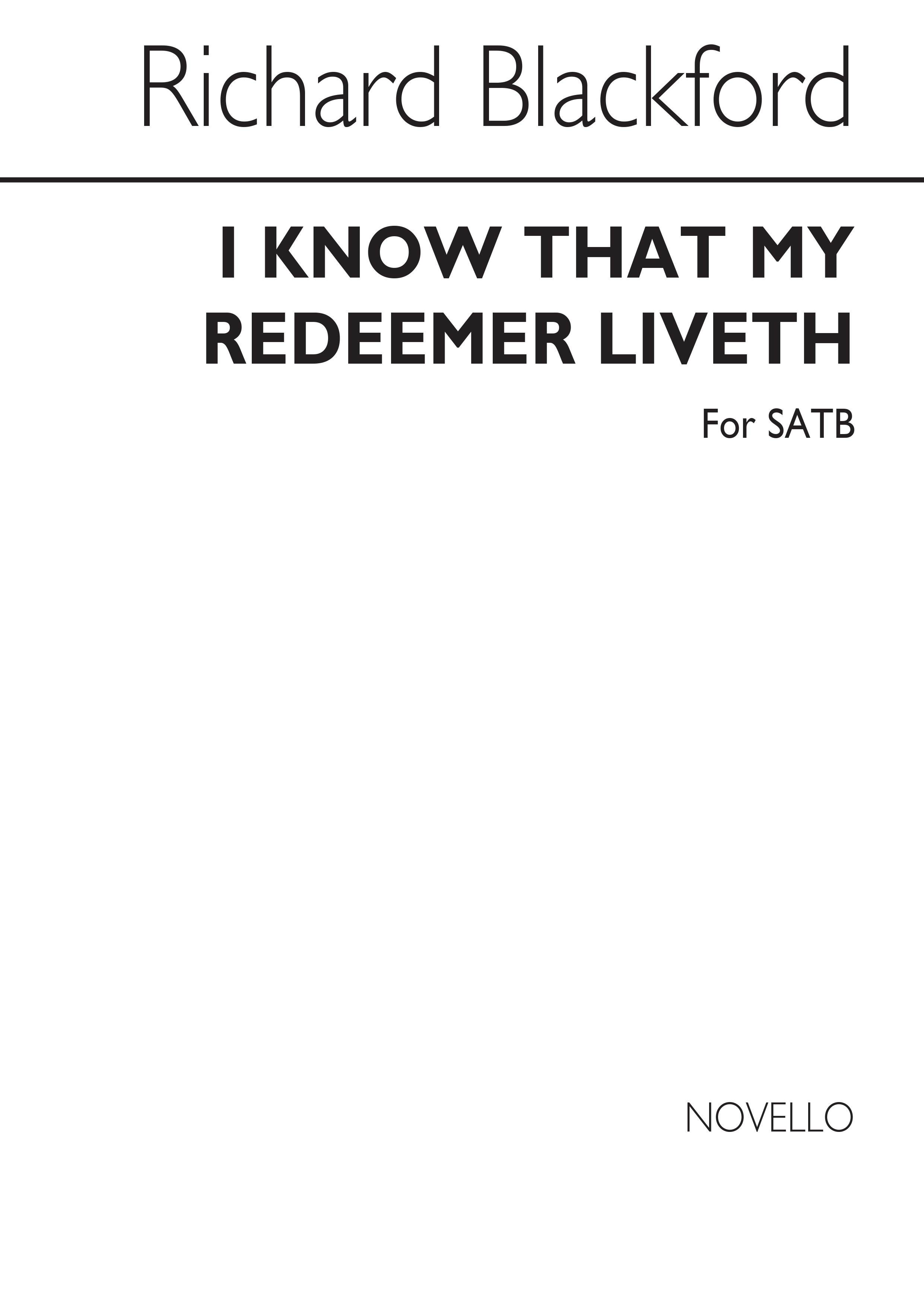 Richard Blackford: I Know That My Redeemer Liveth