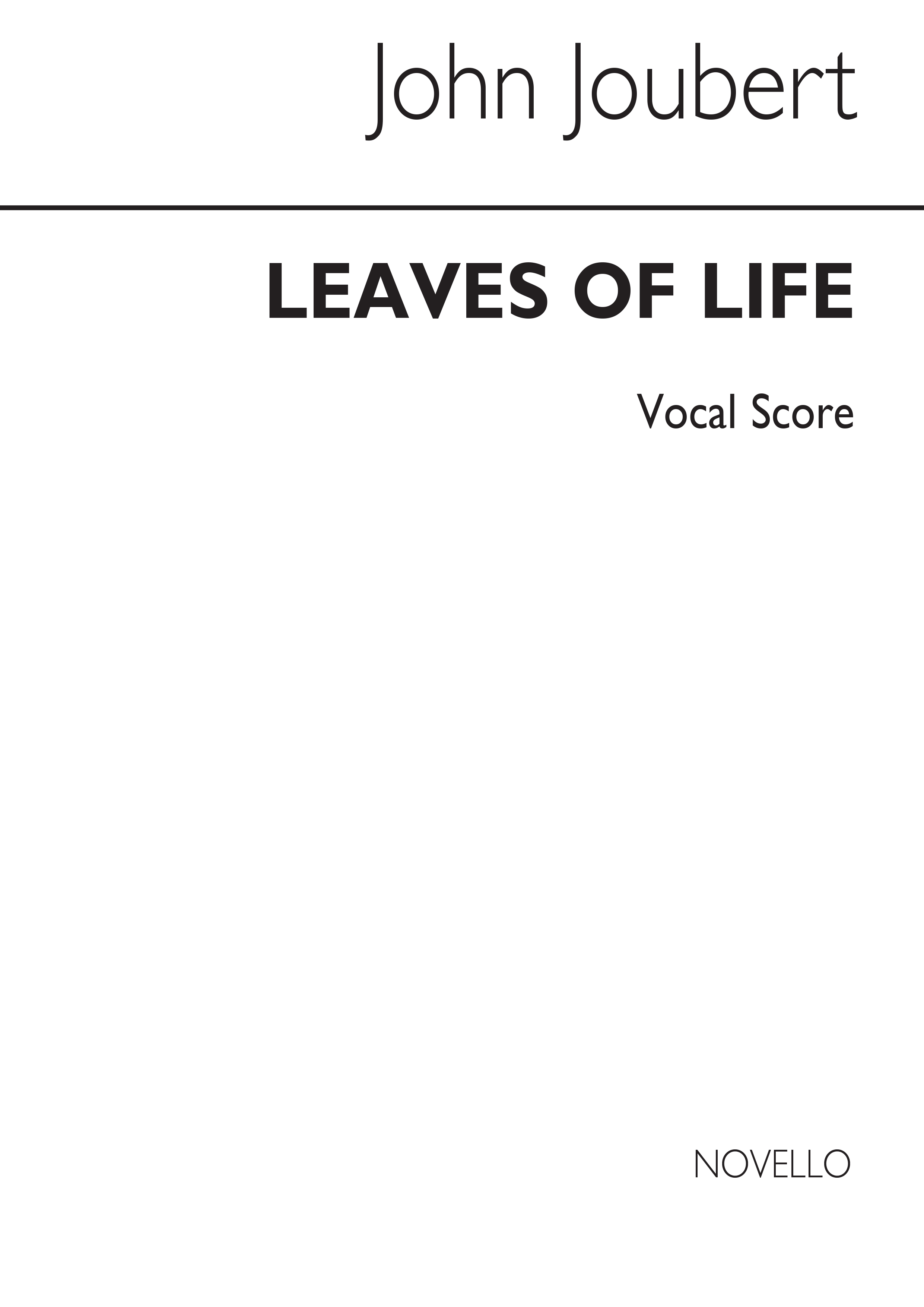 Joubert: Leaves Of Life Op 41 (Vocal Score)