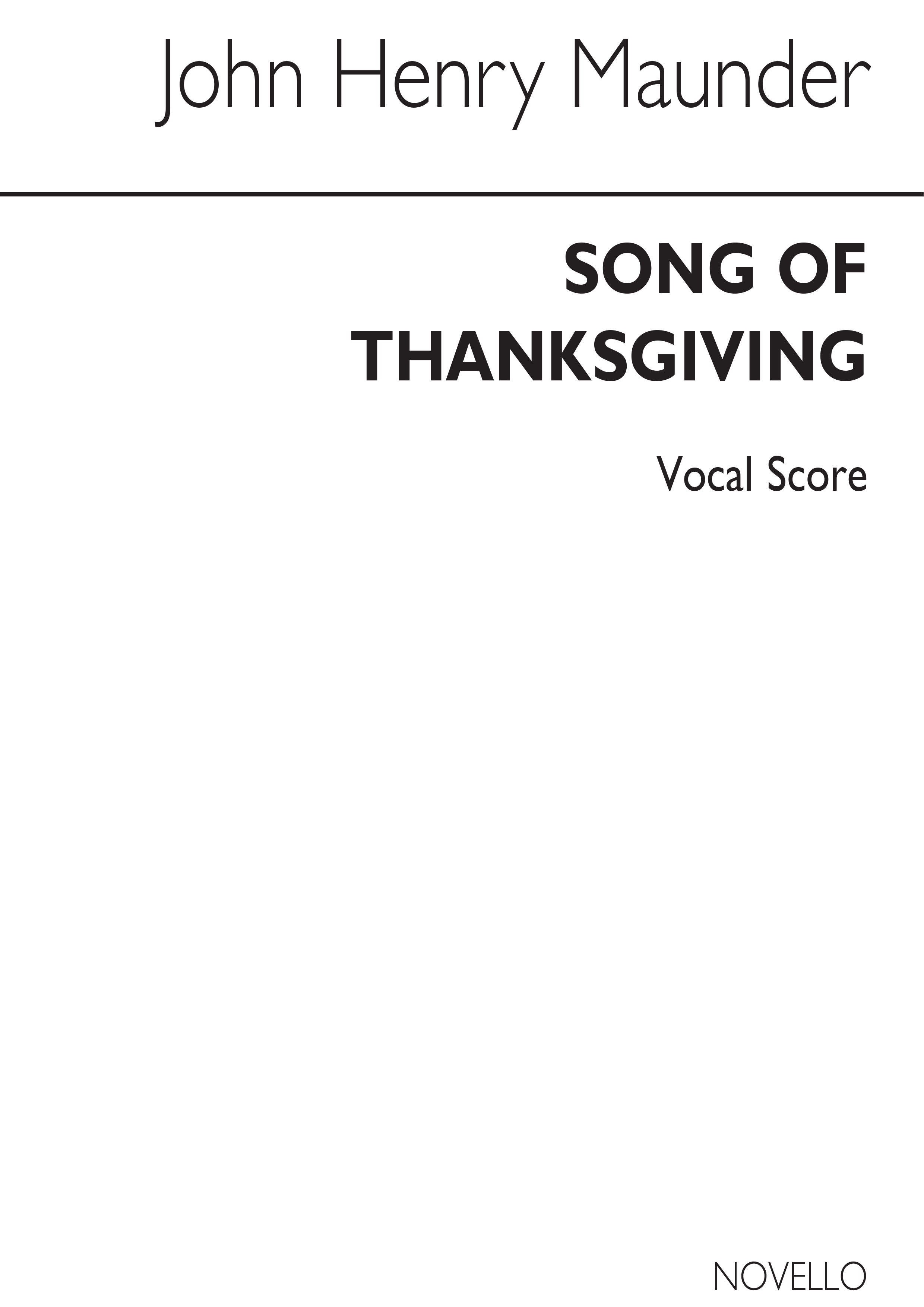 John Henry Maunder: Song Of Thanksgiving
