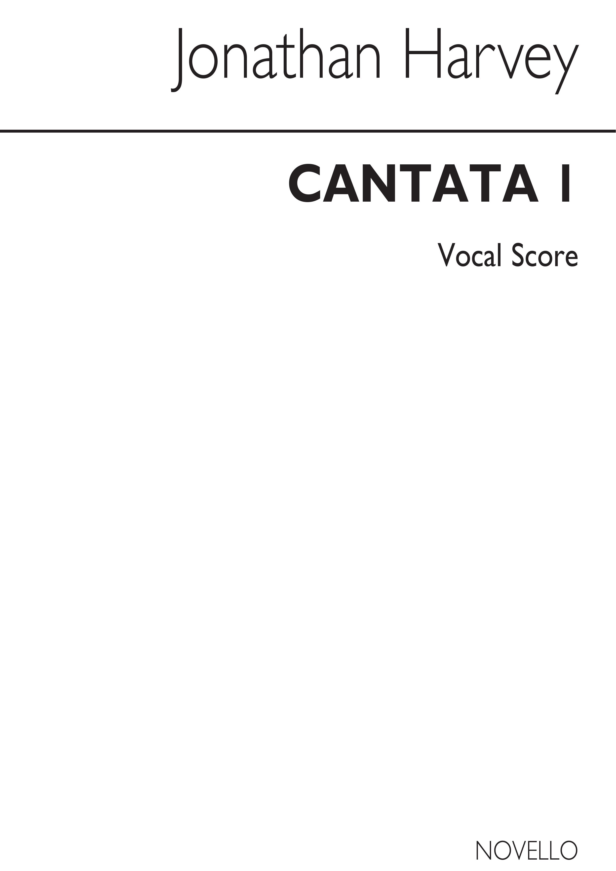 Jonathan Harvey: Cantata I (Vocal Score)