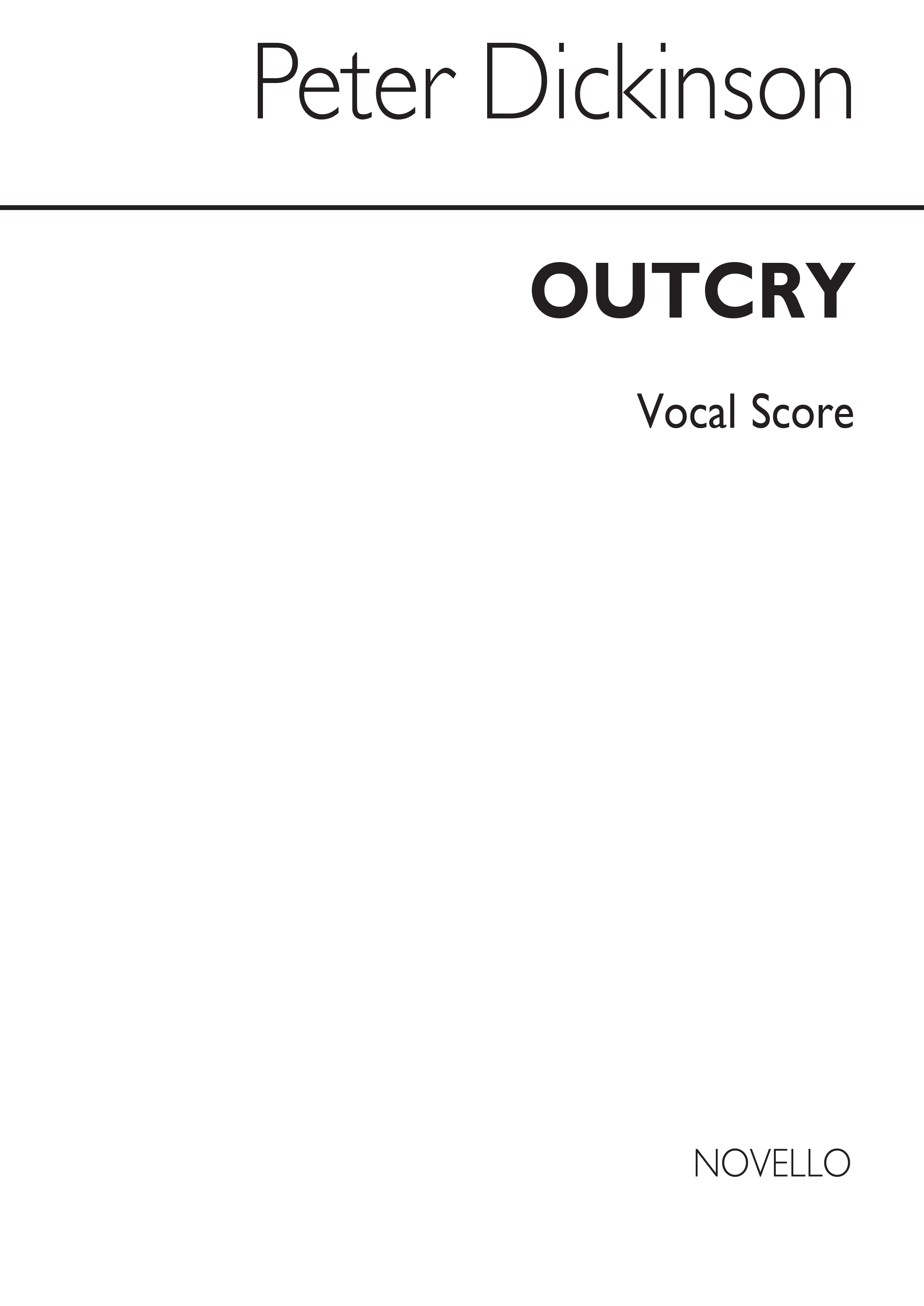 Peter Dickinson: Outcry (Vocal Score)
