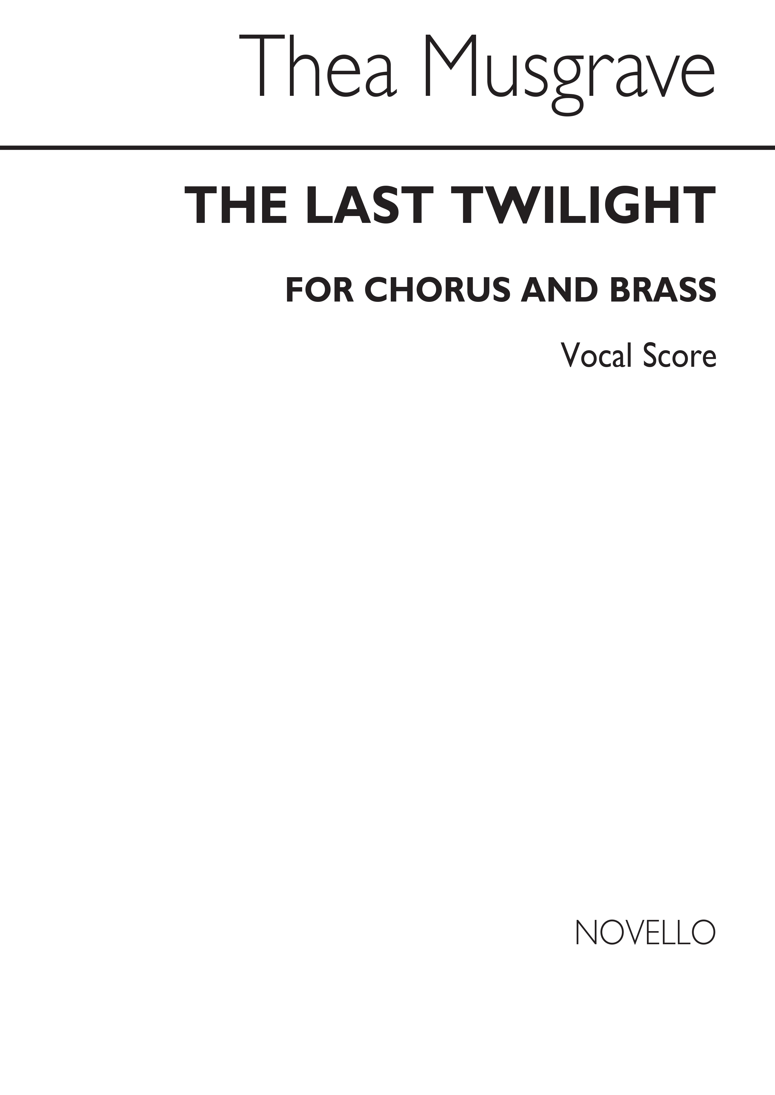 Musgrave: Last Twilight (Vocal Score)