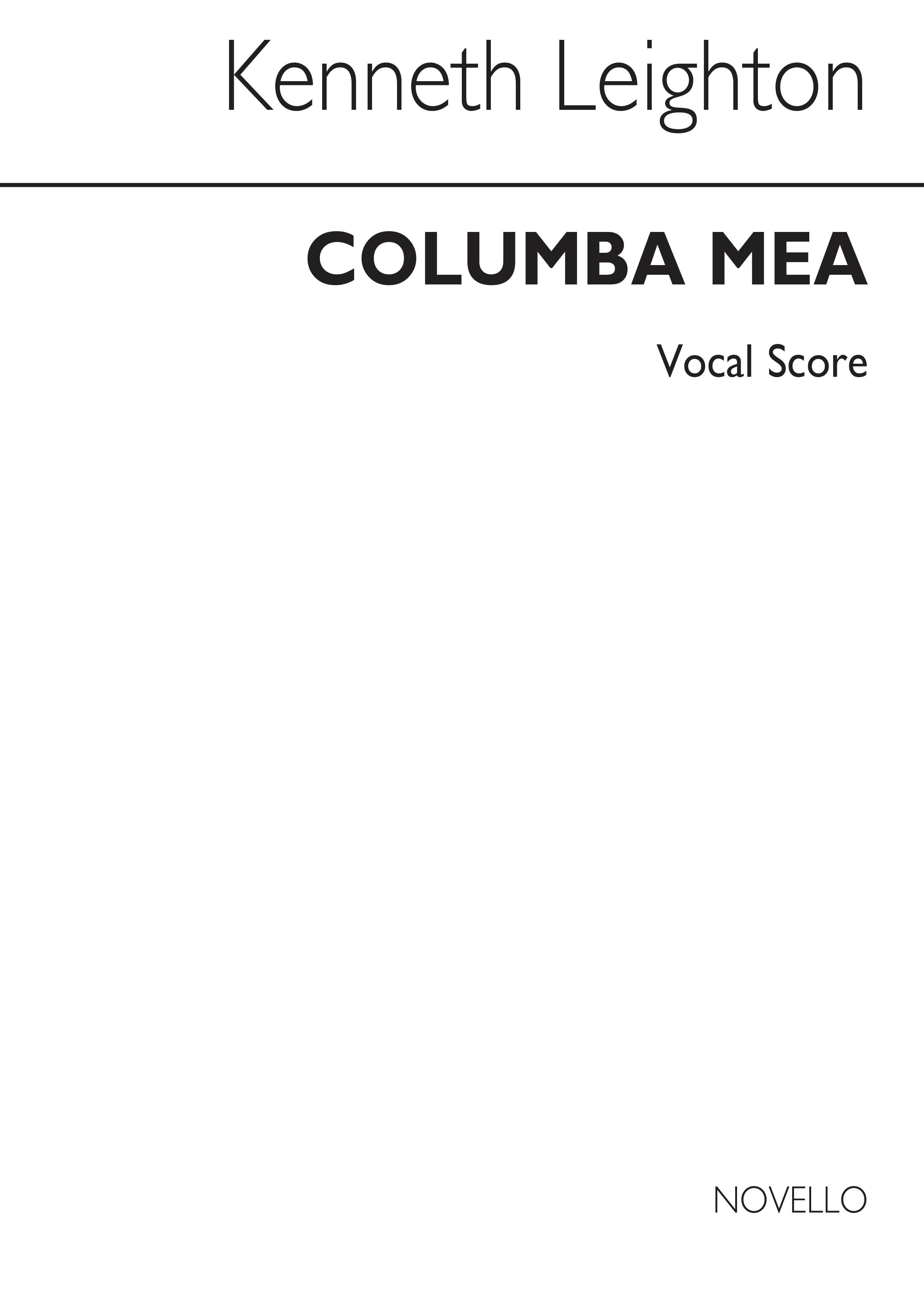 Kenneth Leighton: Columba Mea Op.78 (Vocal Score)