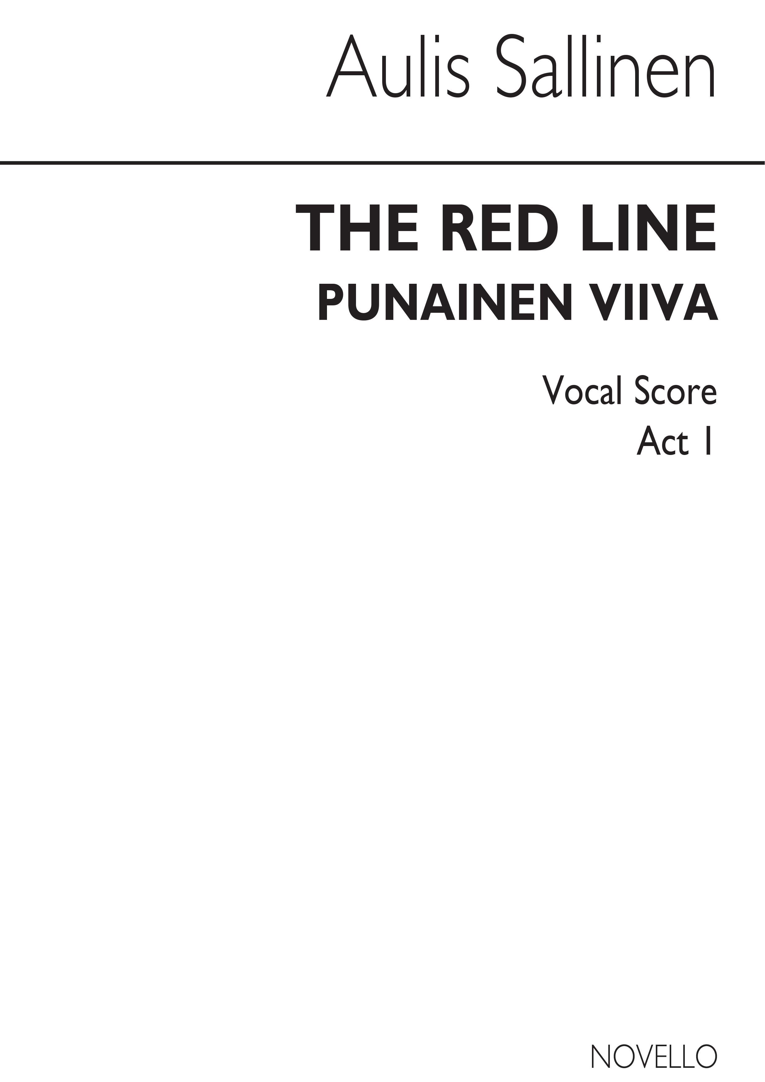 Aulis Sallinen: Red Line Op. 46 (Vocal Score)