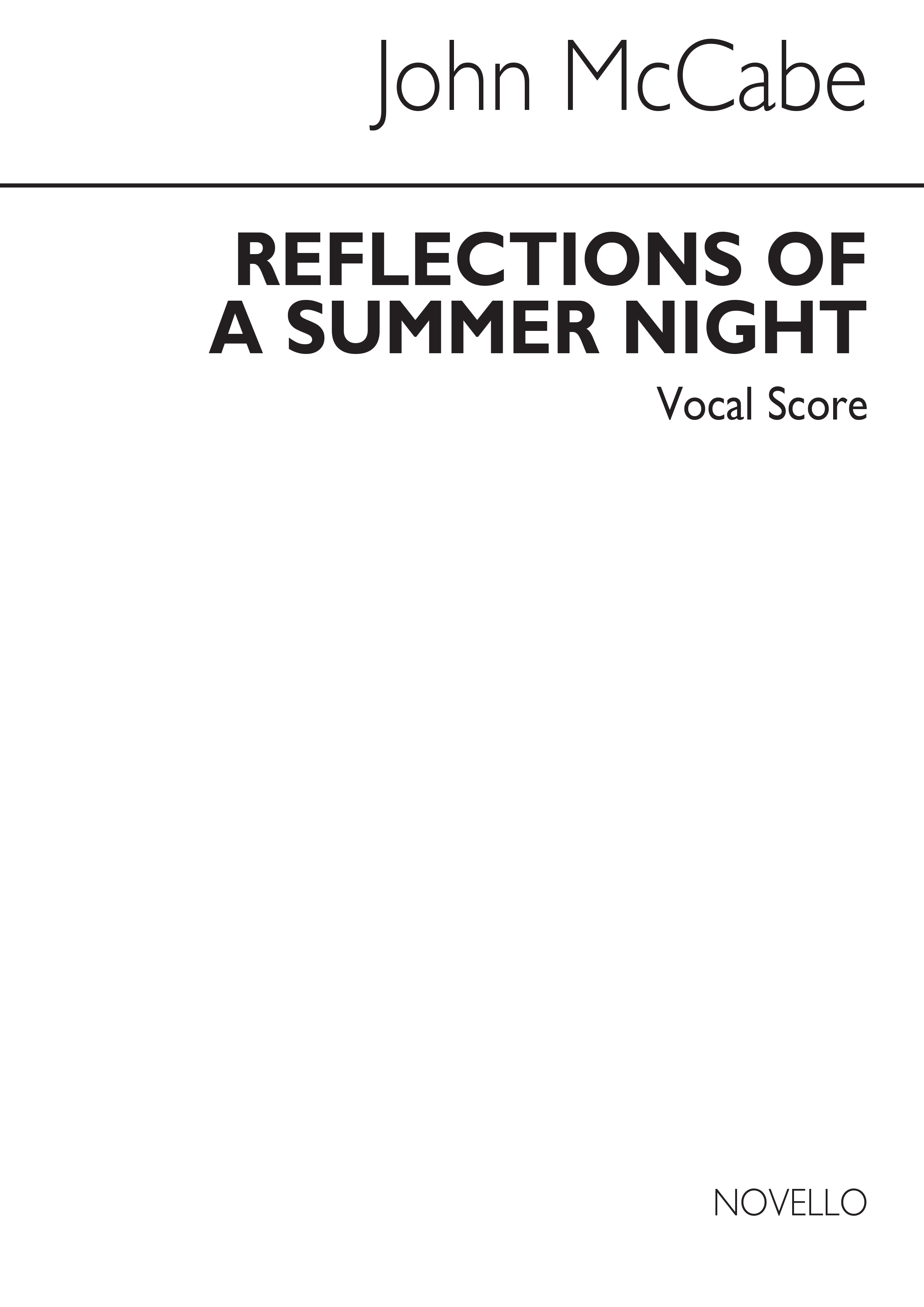 McCabe: Reflections Of A Summer Night (Vocal Score)