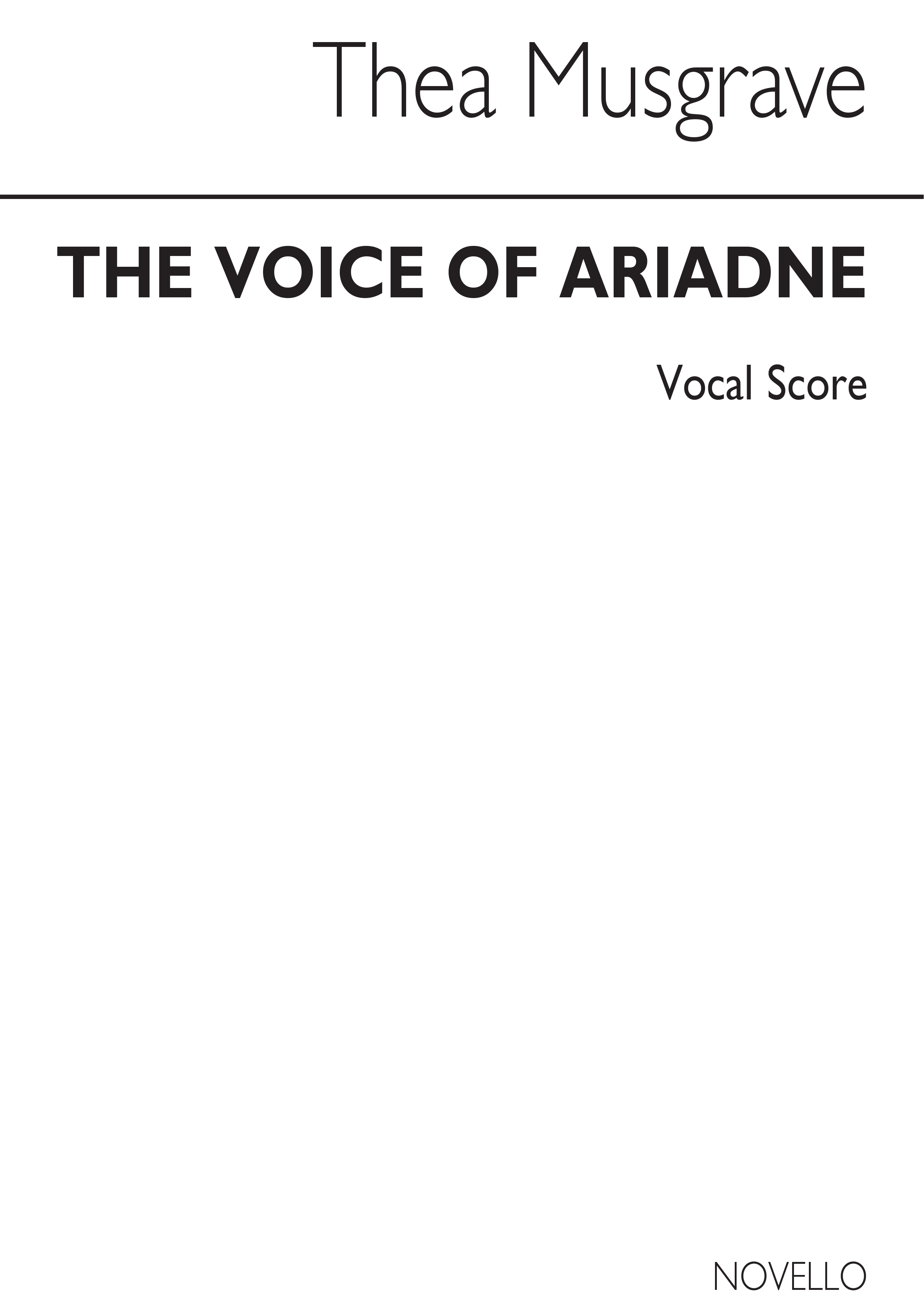 Musgrave: Voice Of Ariadne (Vocal Score)