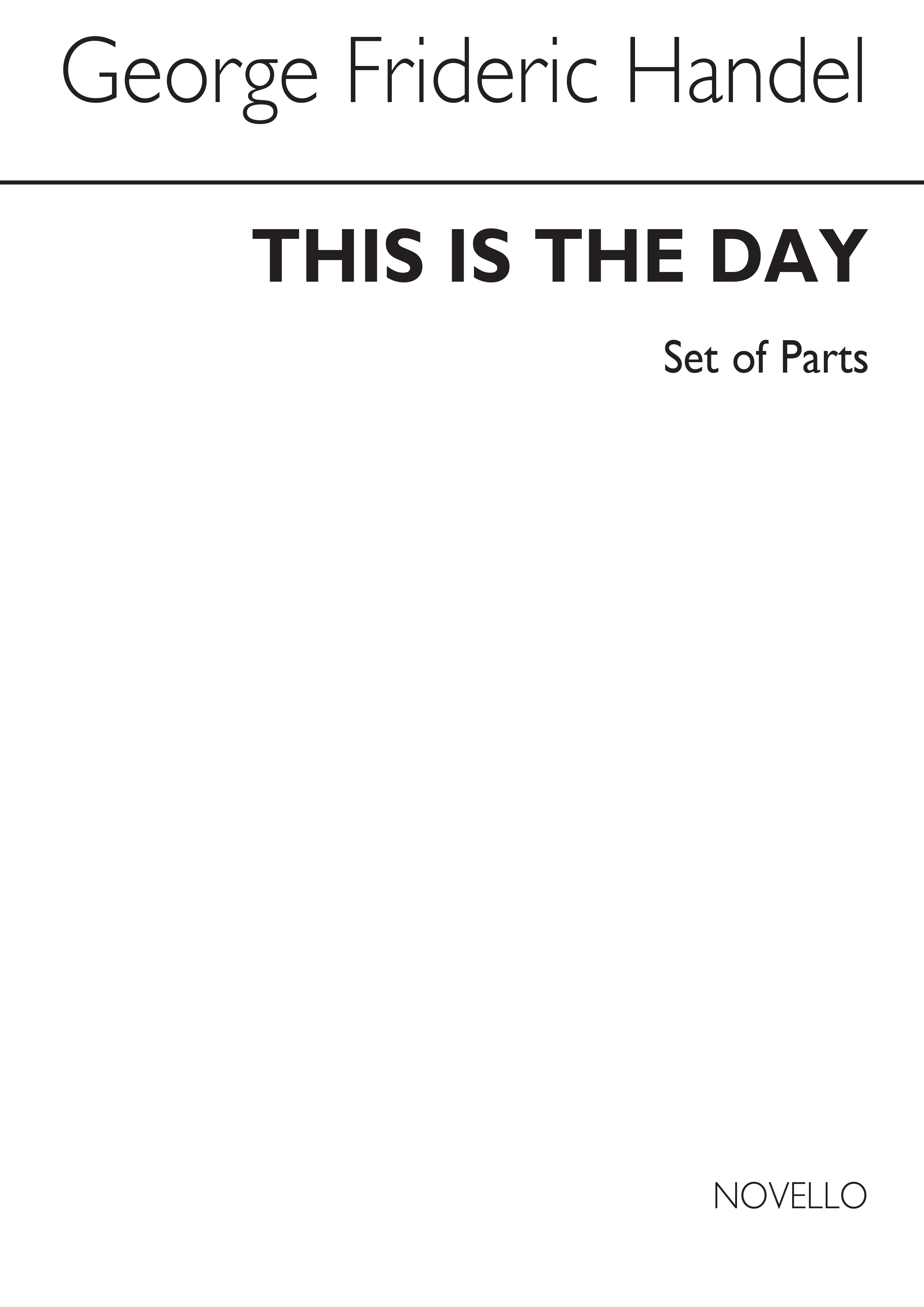 G.F. Handel: This Is The Day (Ed. Burrows) Extra Parts