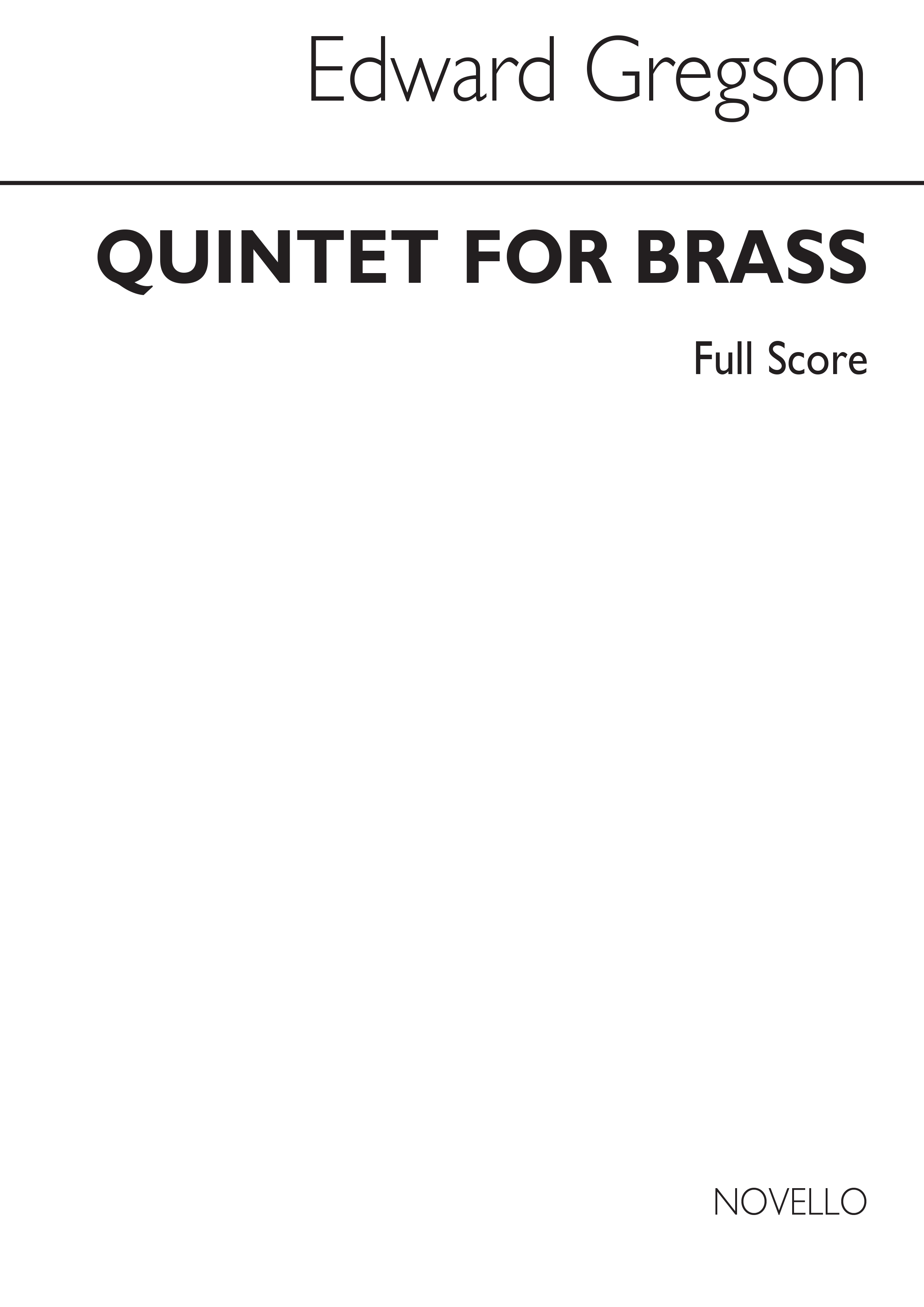 Gregson: Quintet For Brass (Score)