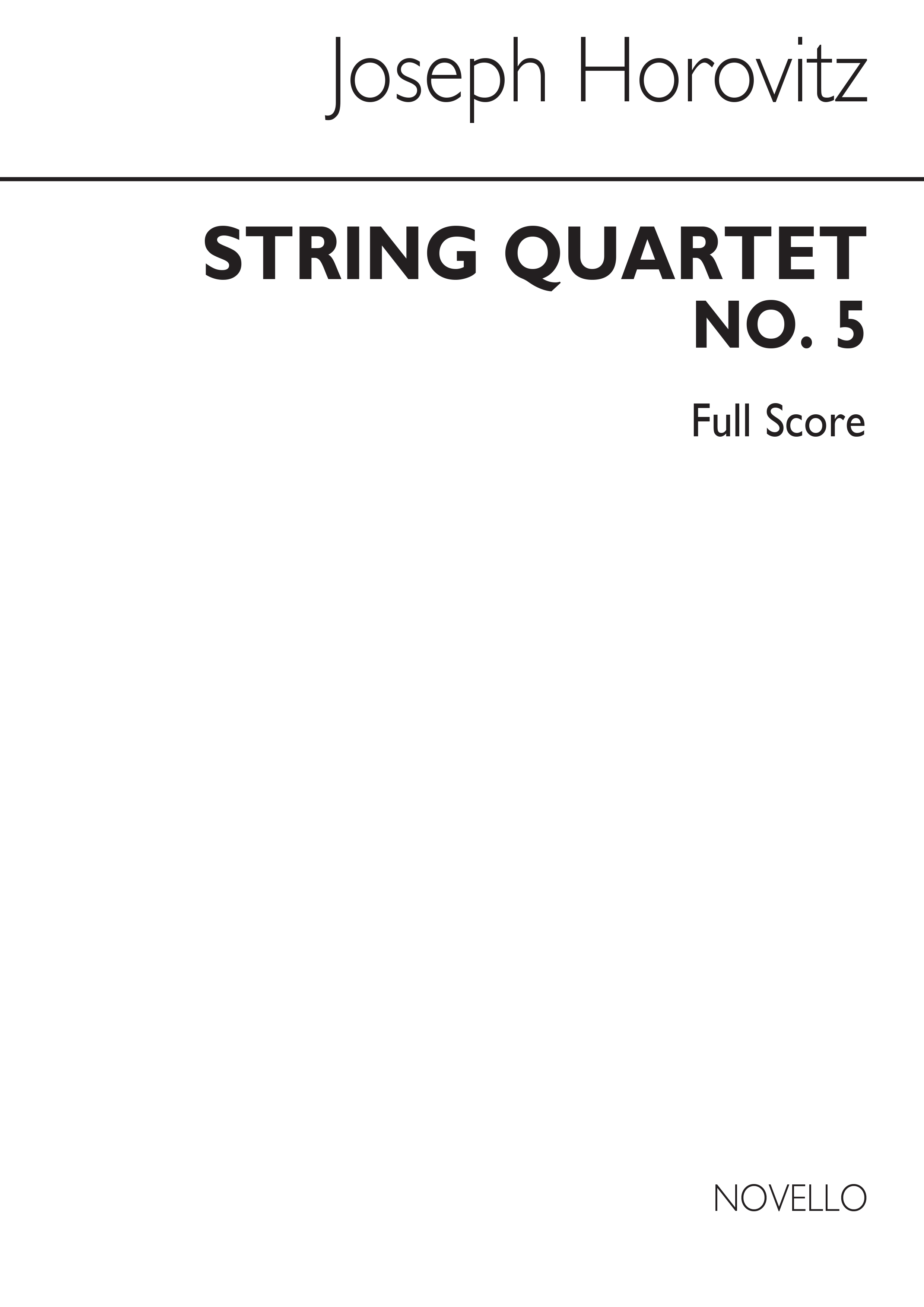 Joseph Horovitz: String Quartet No.5 (Score)