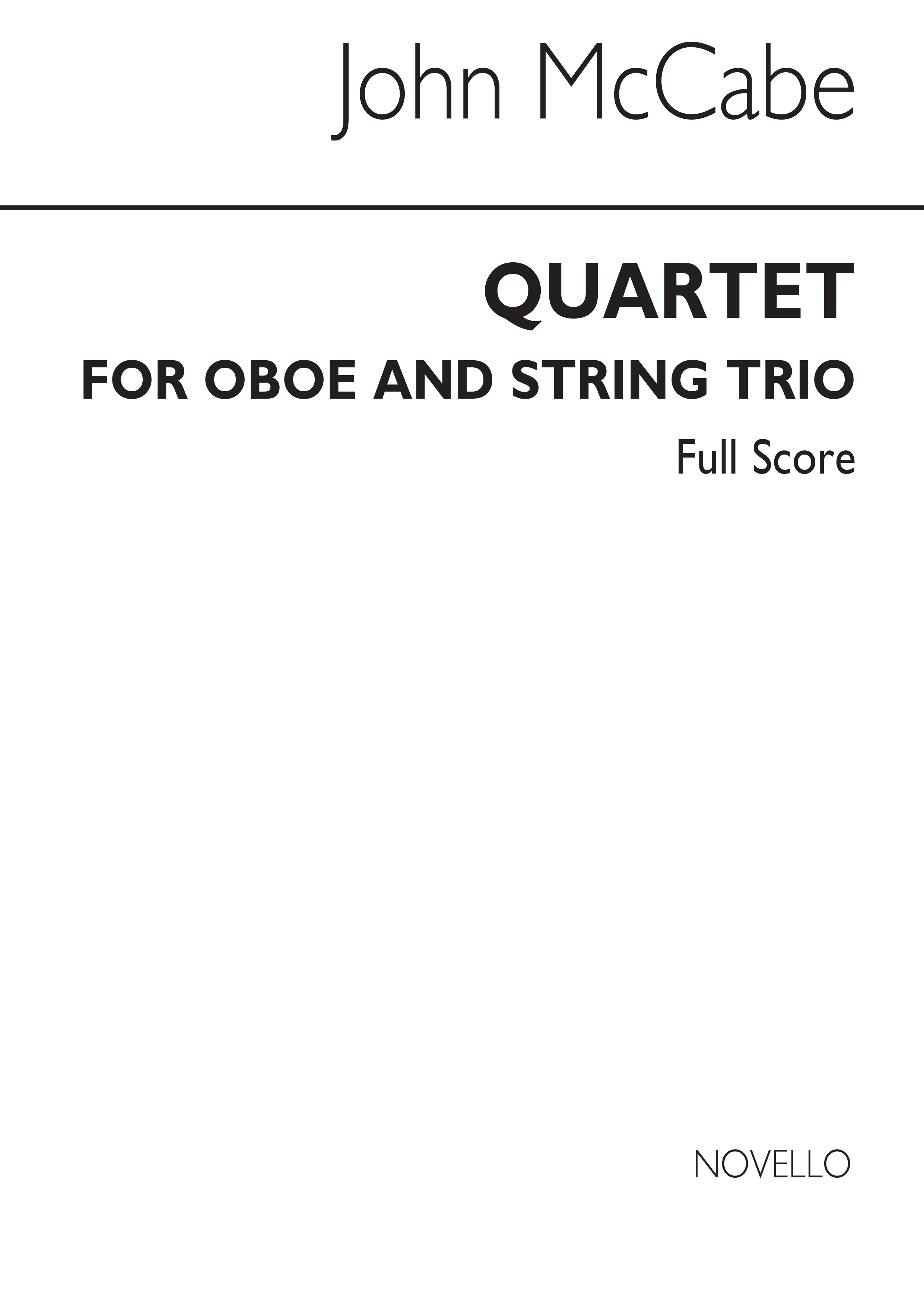 McCabe: Quartet For Oboe & String Trio (Score)
