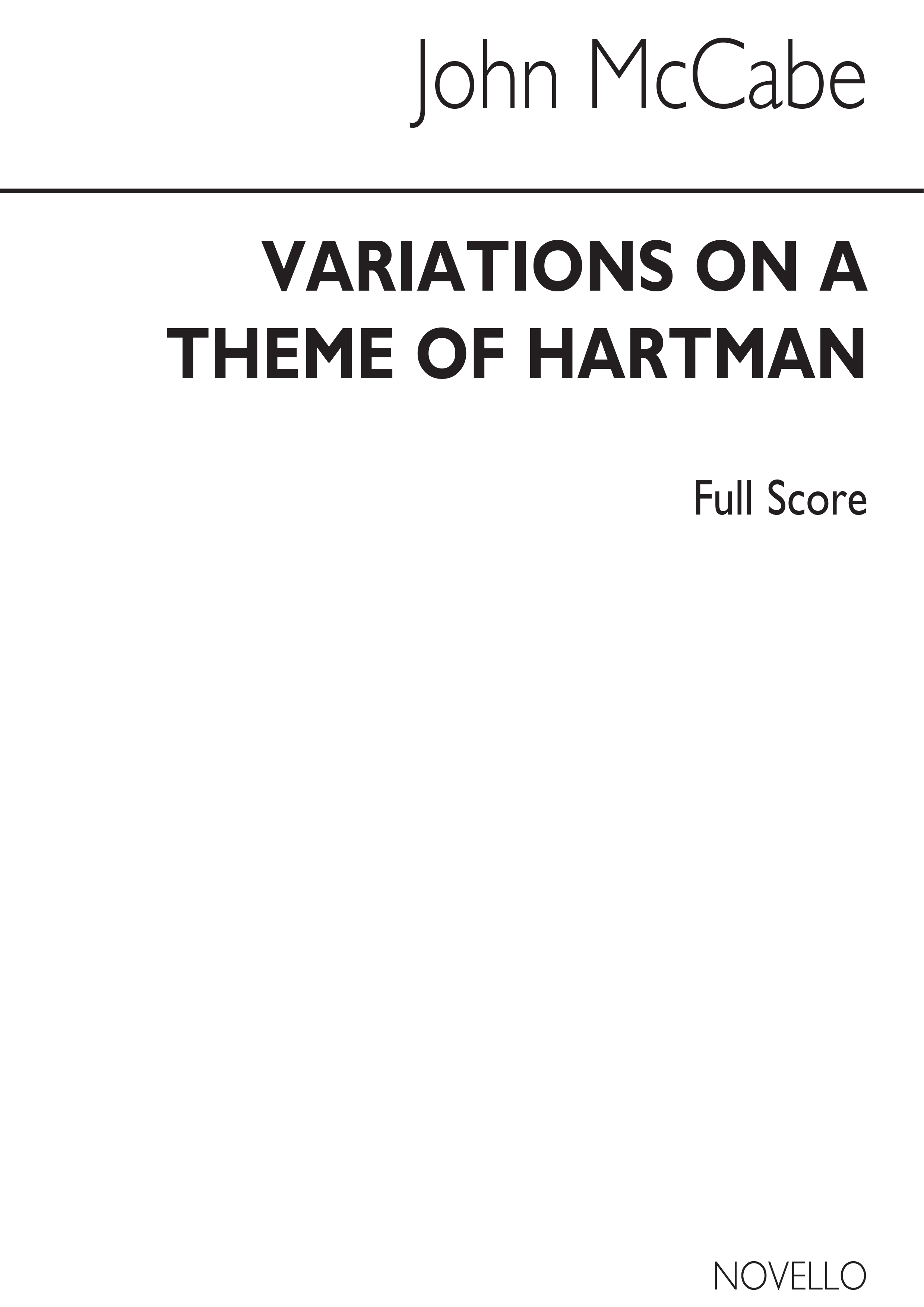 McCabe: Variations On A Theme Of Hartman (Study Score)