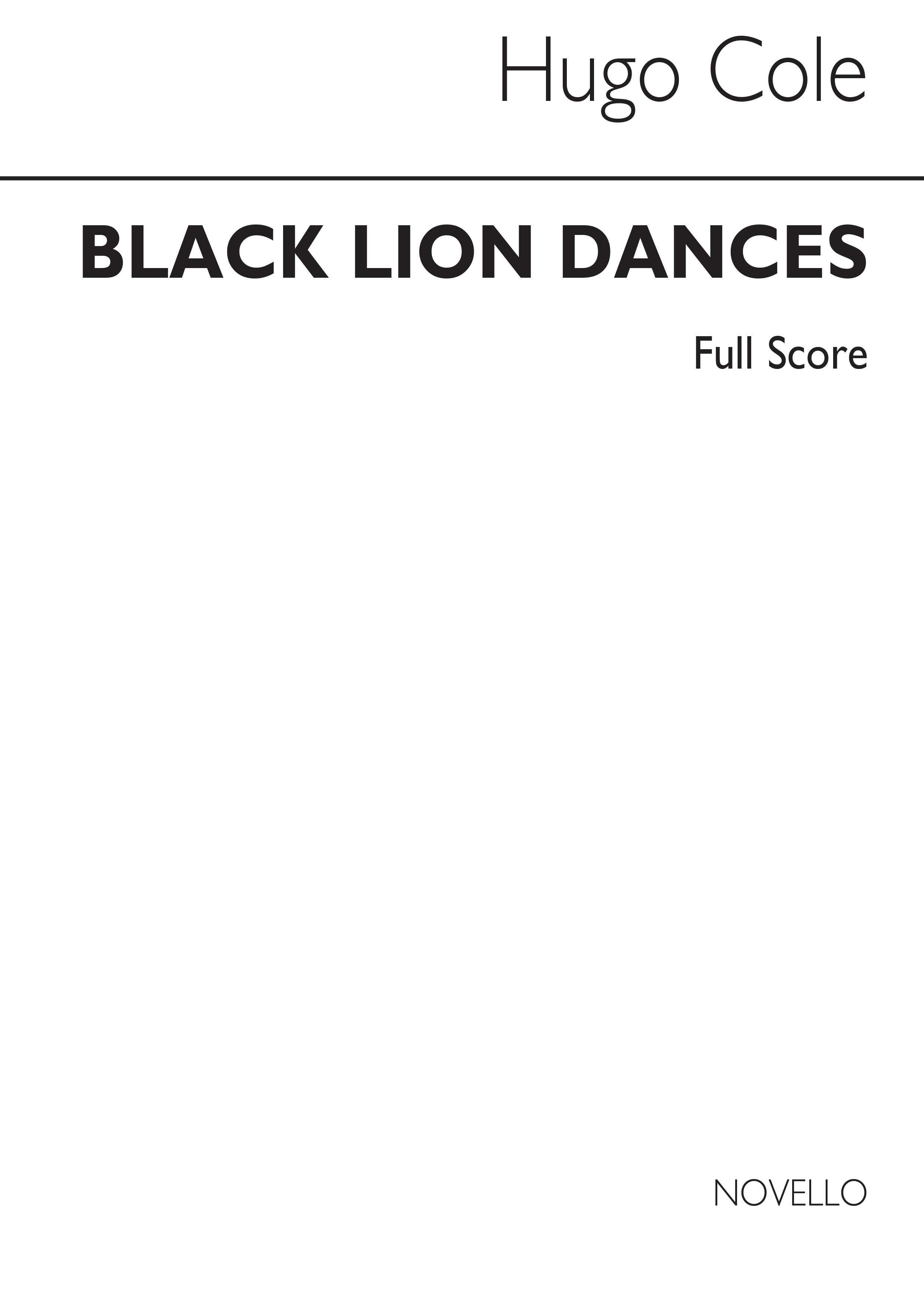 Cole: Black Lion Dances (Score)