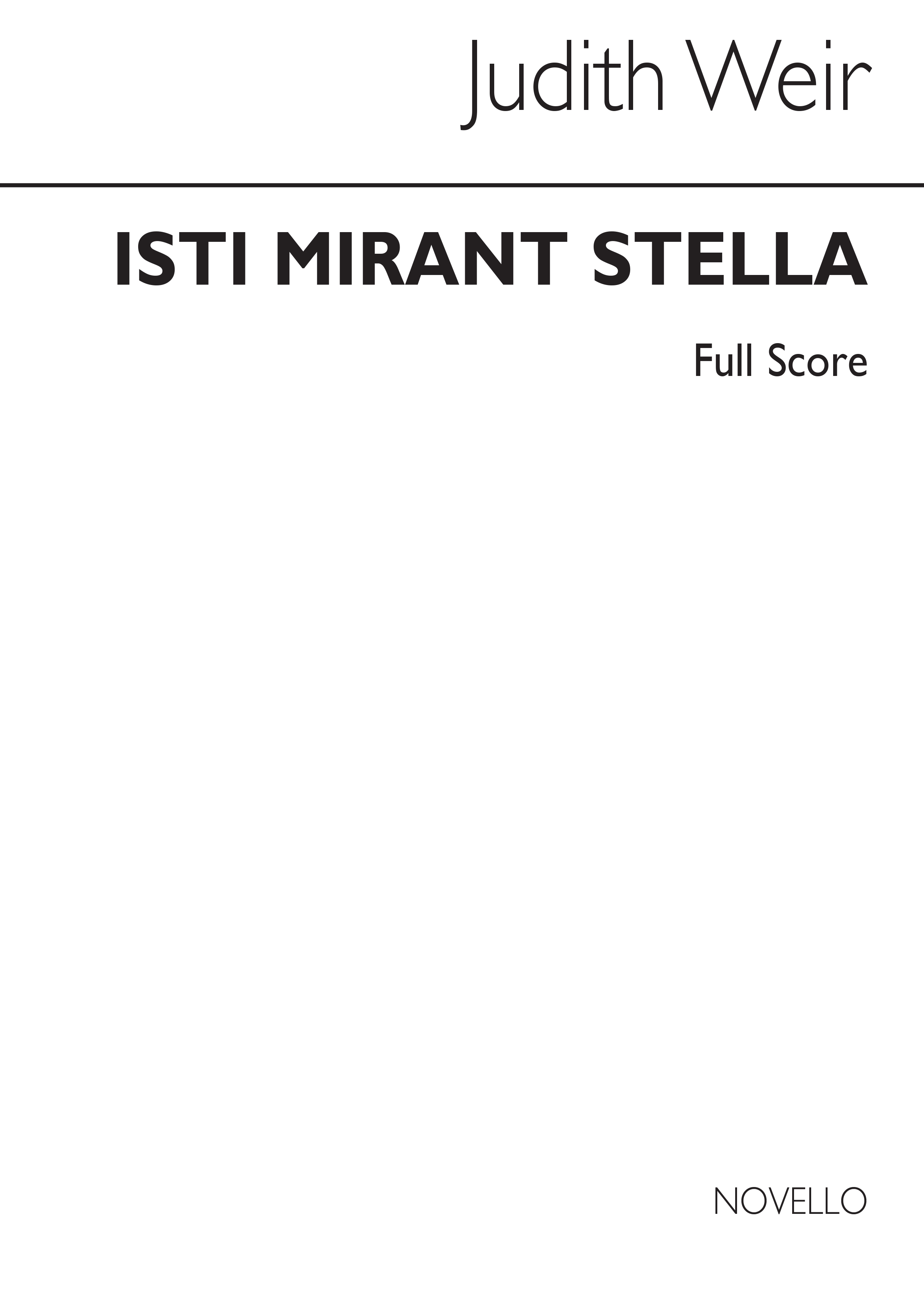 Judith Weir: Isti Mirant Stella (Score)