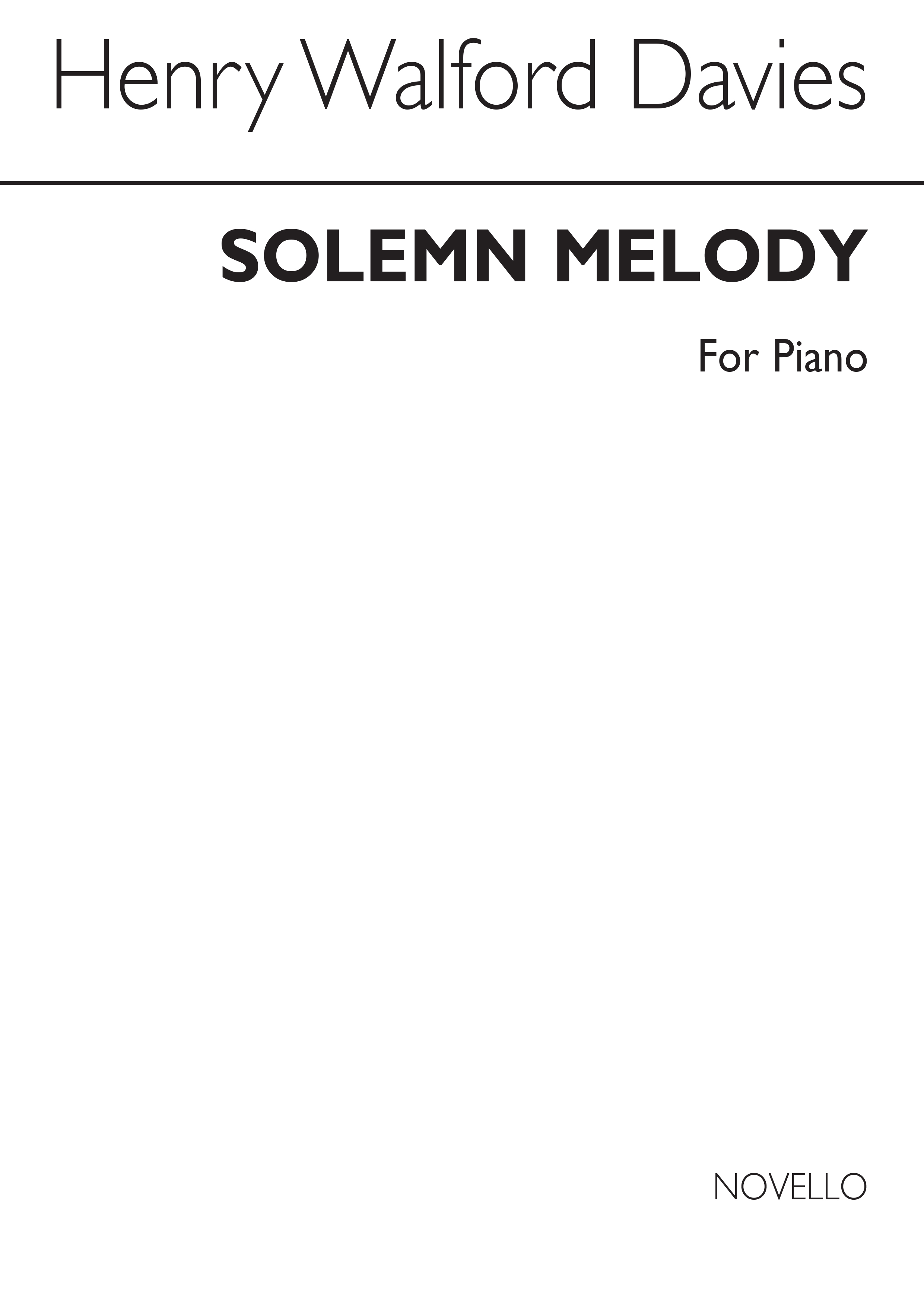 H. Walford Davies: Solemn Melody (Piano)