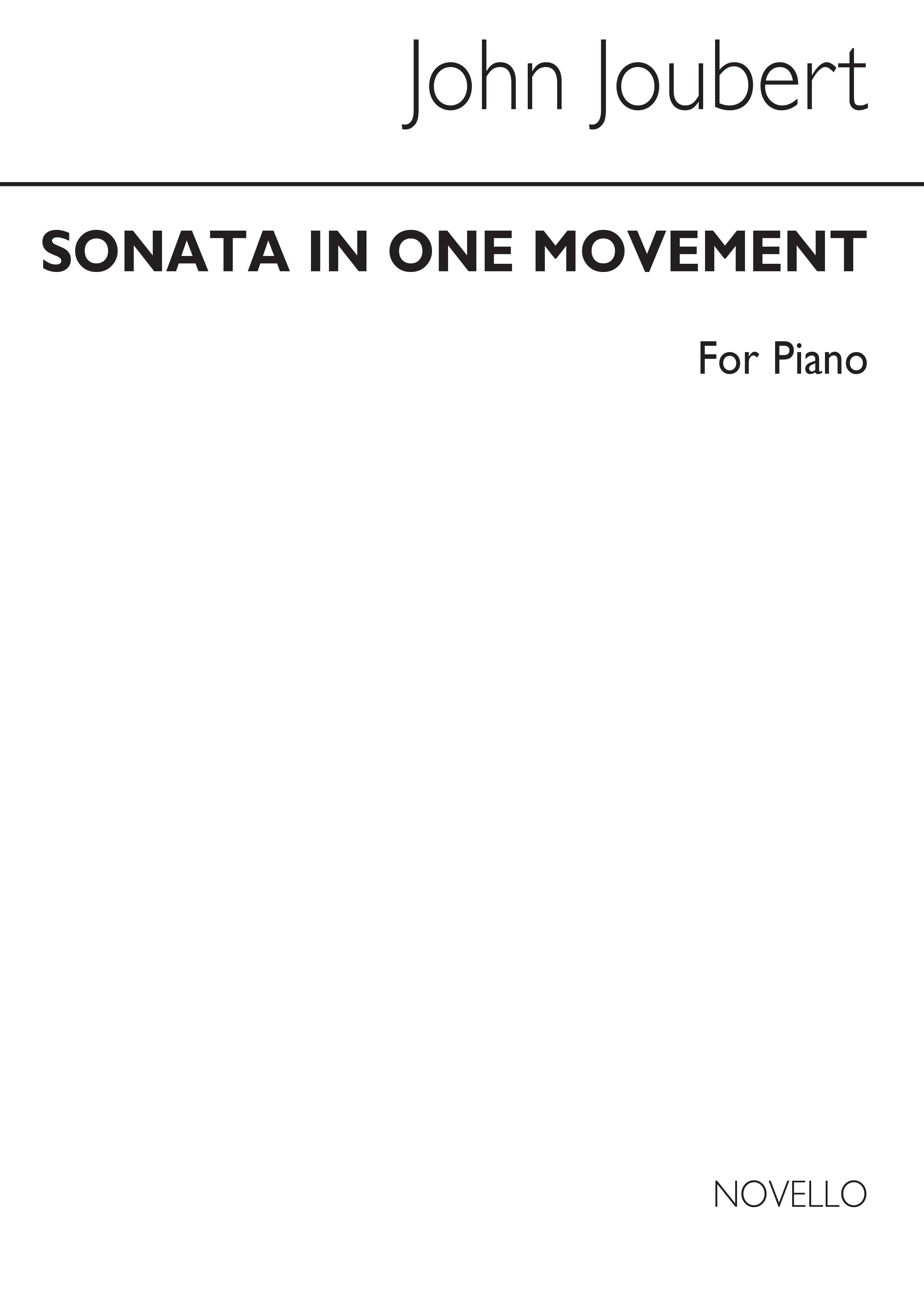 Joubert: Sonata In One Movement For Piano