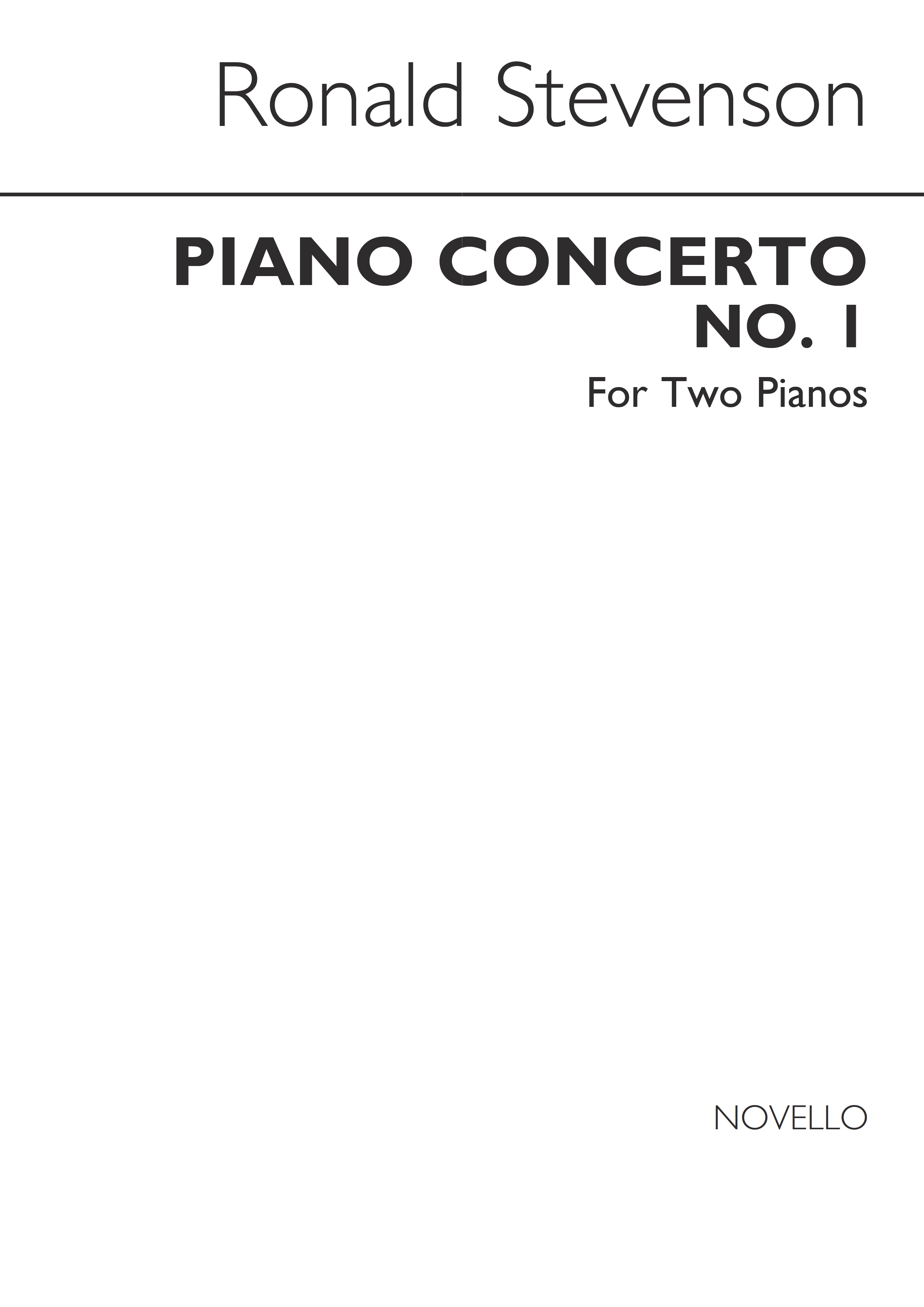 Ronald Stevenson: Concerto For Piano No.1 For 2 Pianos