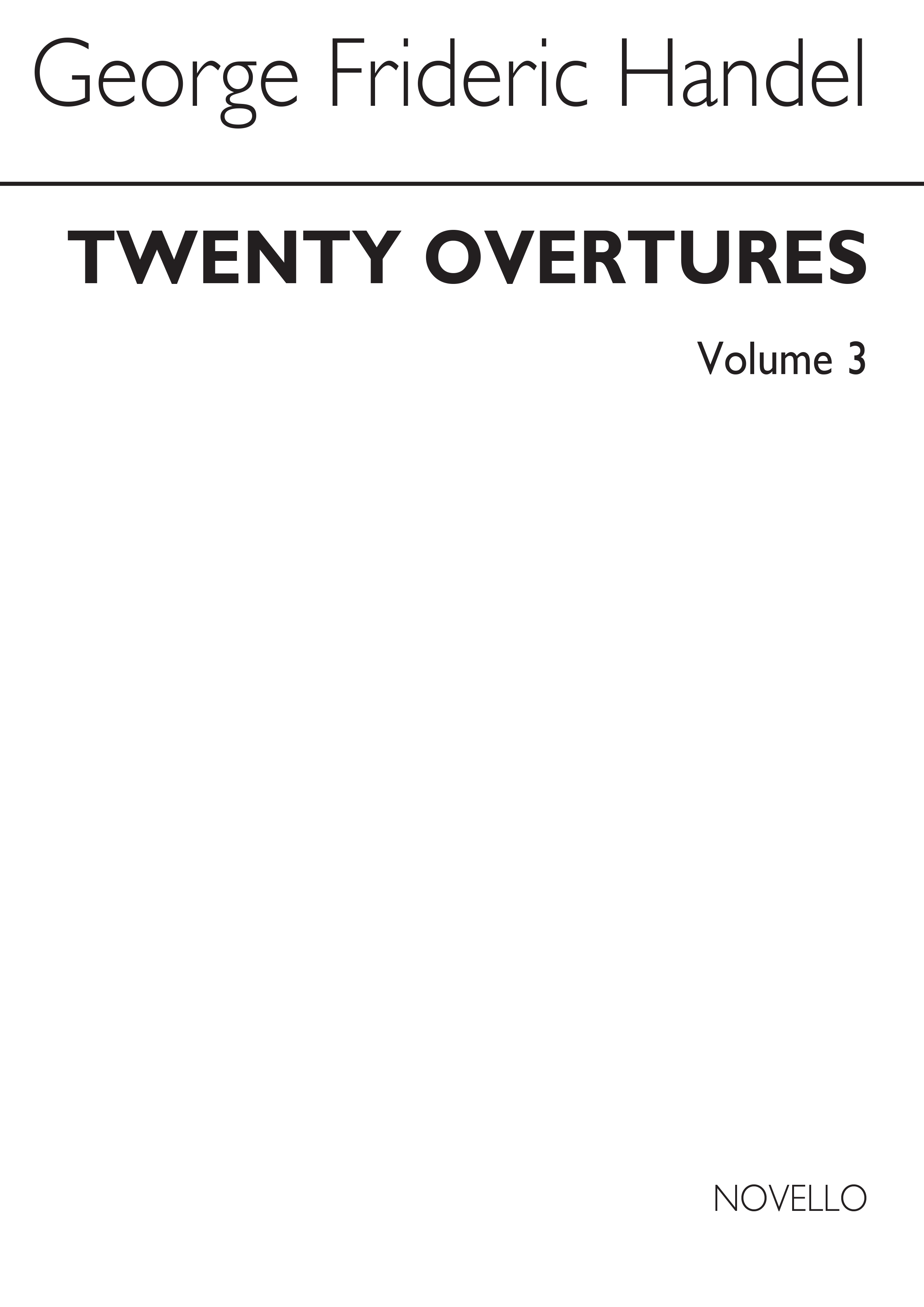 Handel: 20 Overtures In Authentic Keyboard Arrangements Volume 3