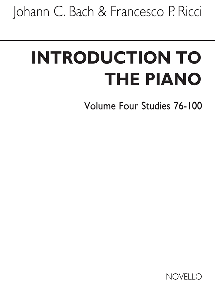 J.C. Bach And F.P. Ricci: Introduction To The Piano Volume Four