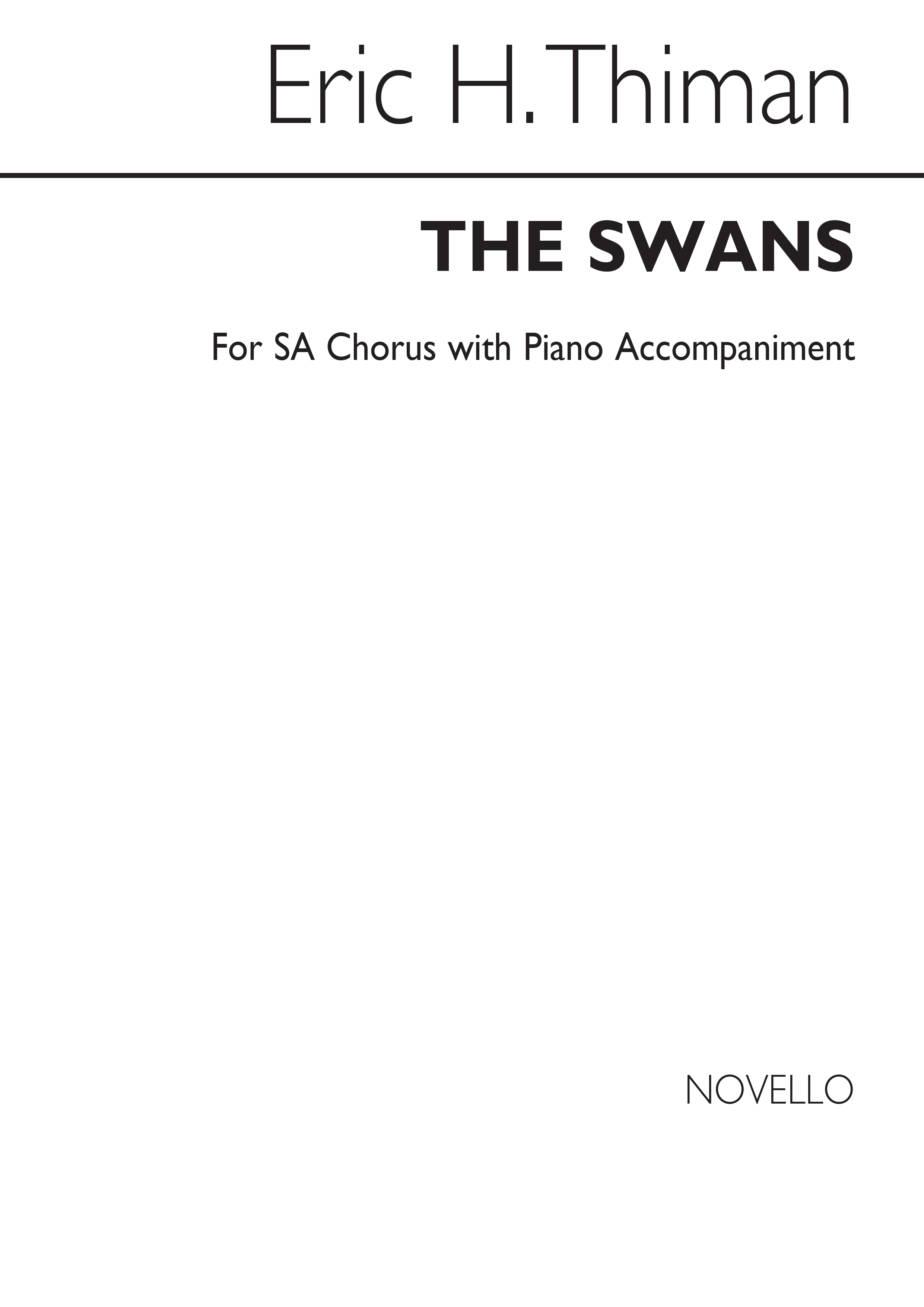 Thiman: The Swans for SA Chorus with Piano acc.