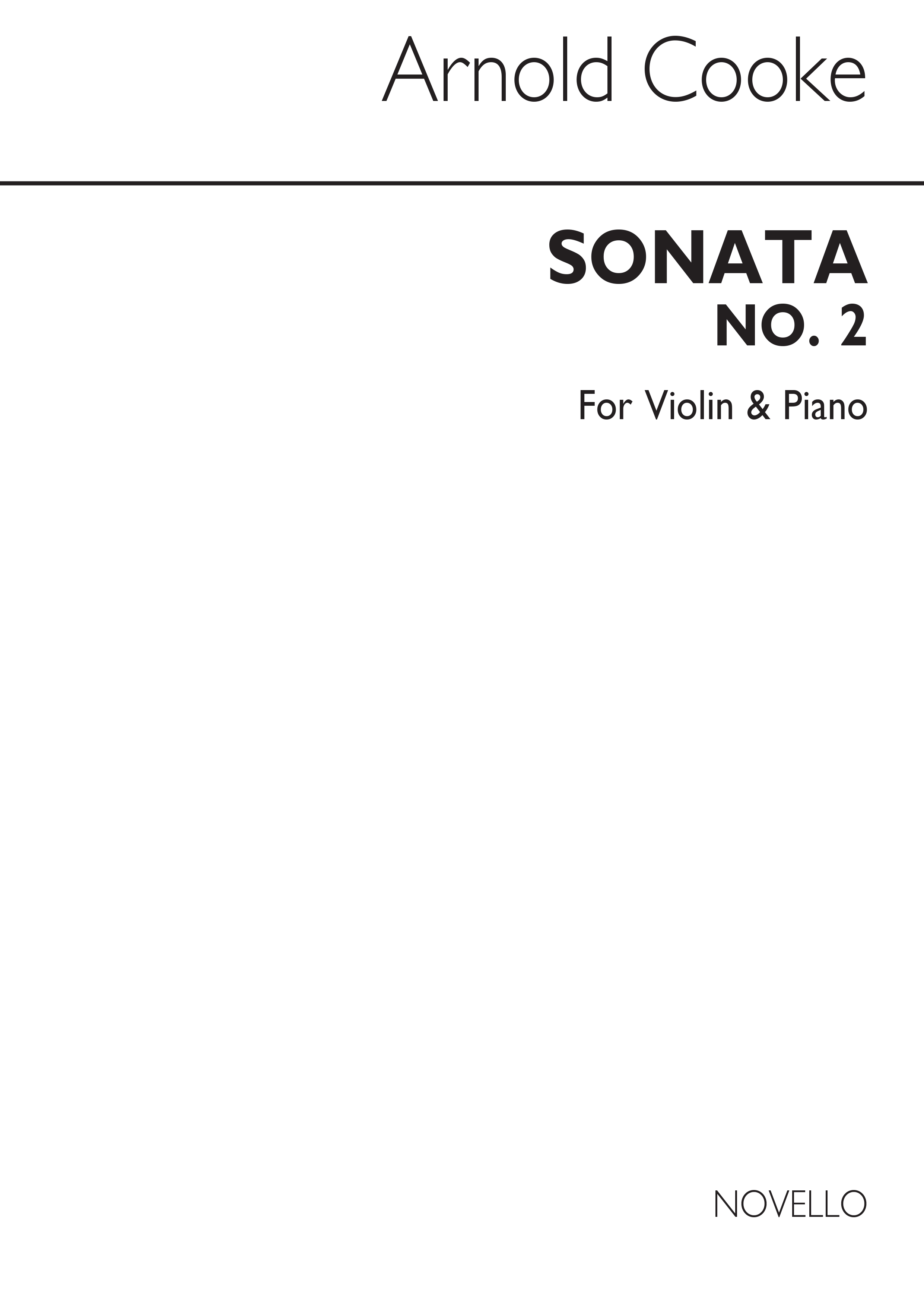 Arnold Cooke: Sonata No.2 For Violin & Piano