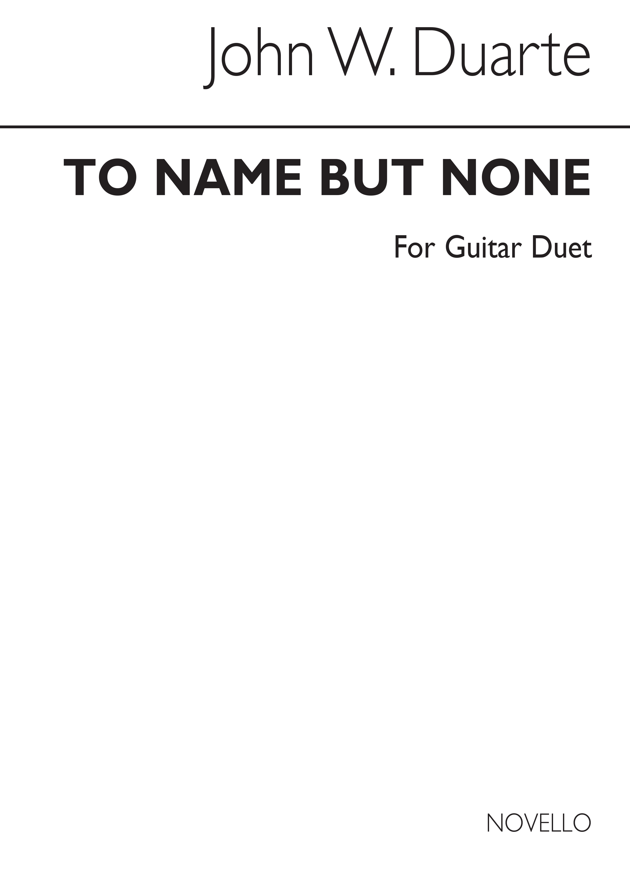 Duarte: To Name But None for 2 Guitars