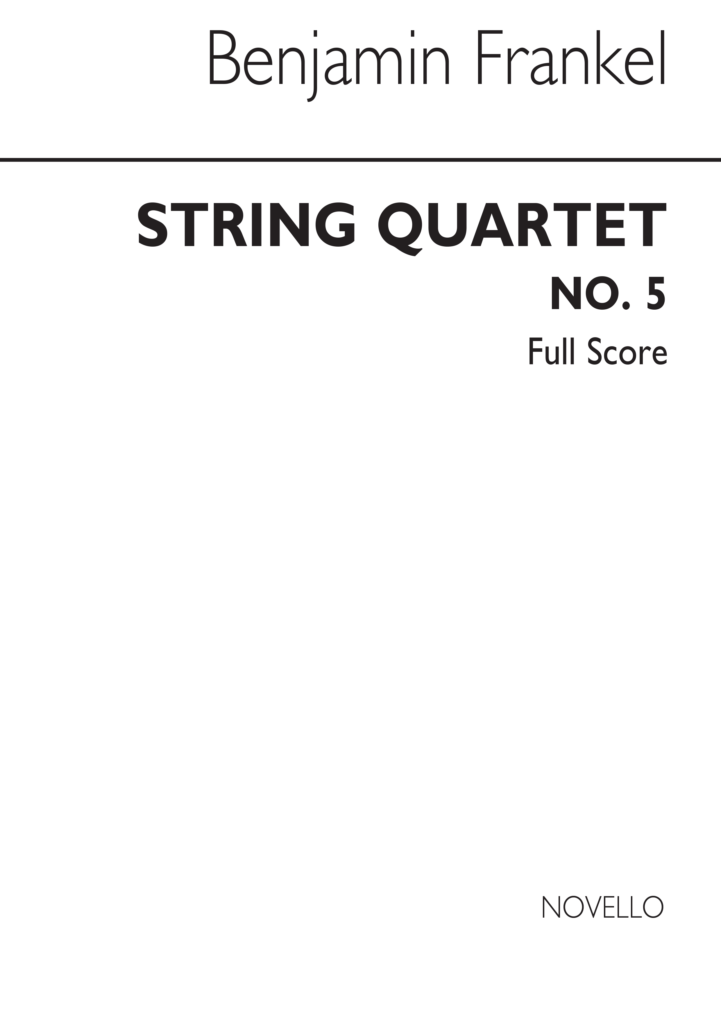 Frankel: String Quartet No.5 (Score)