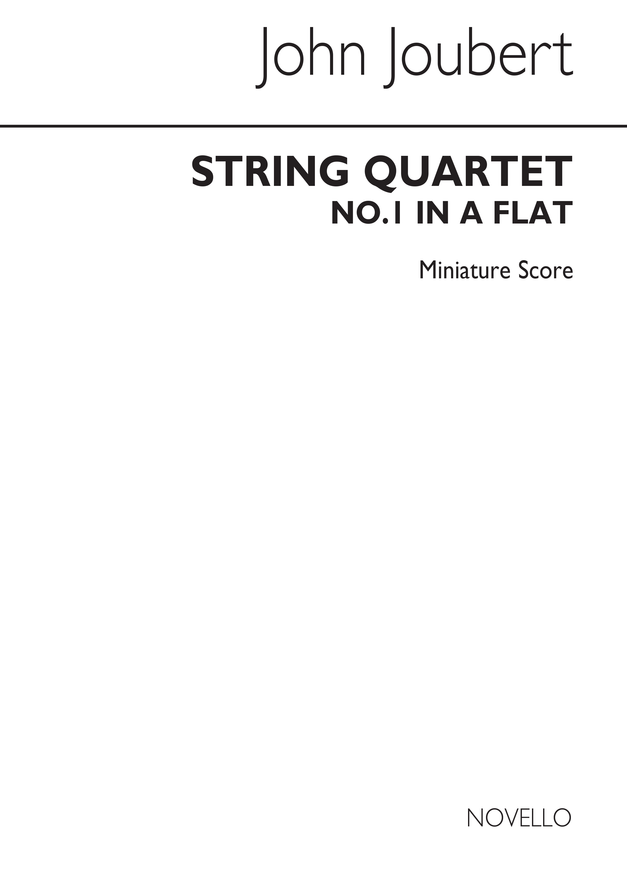 Joubert: String Quartet No.1 In A Flat (Miniature Score)