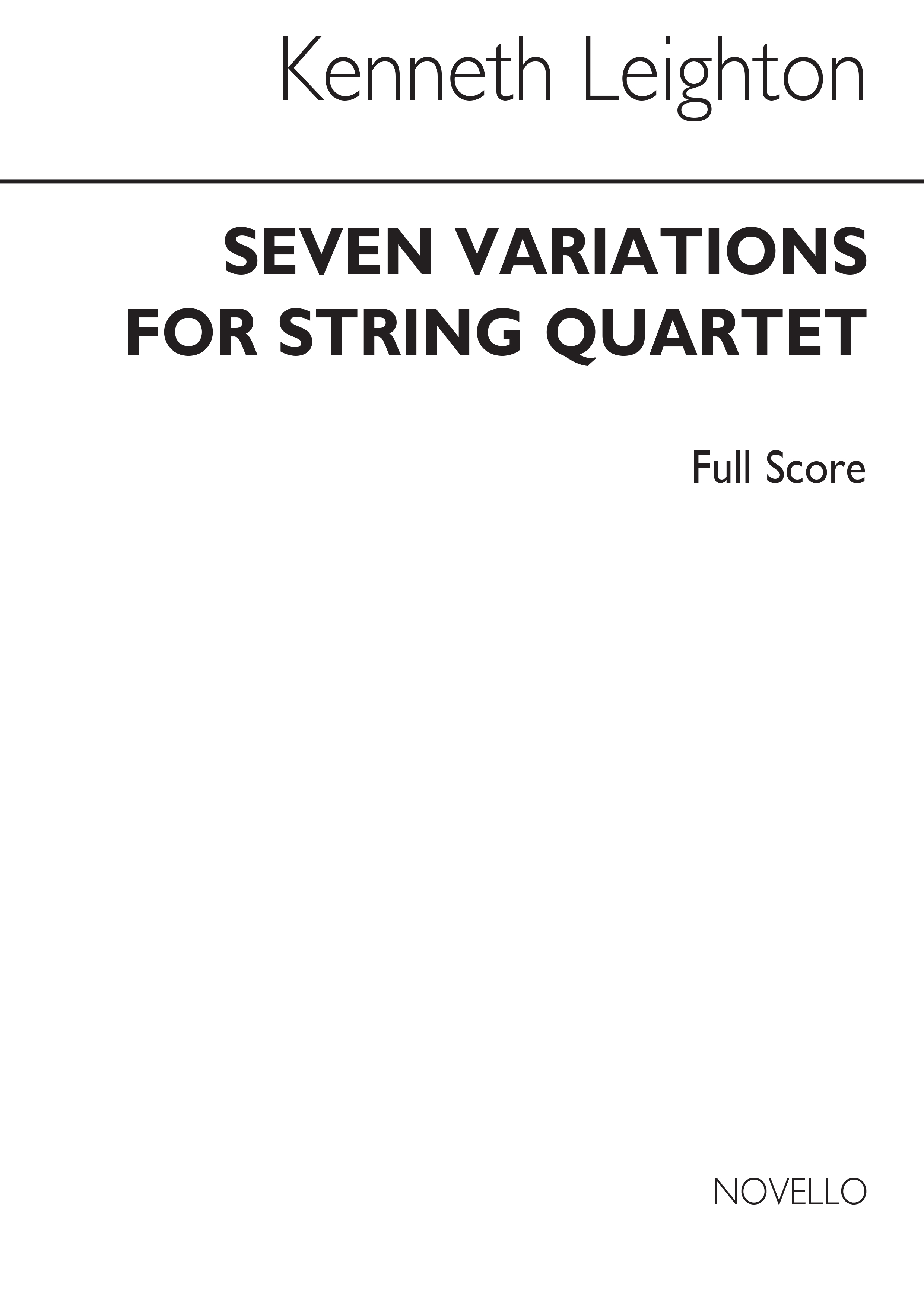 Kenneth Leighton: Seven Variations For String Quartet Op.43 (Score)