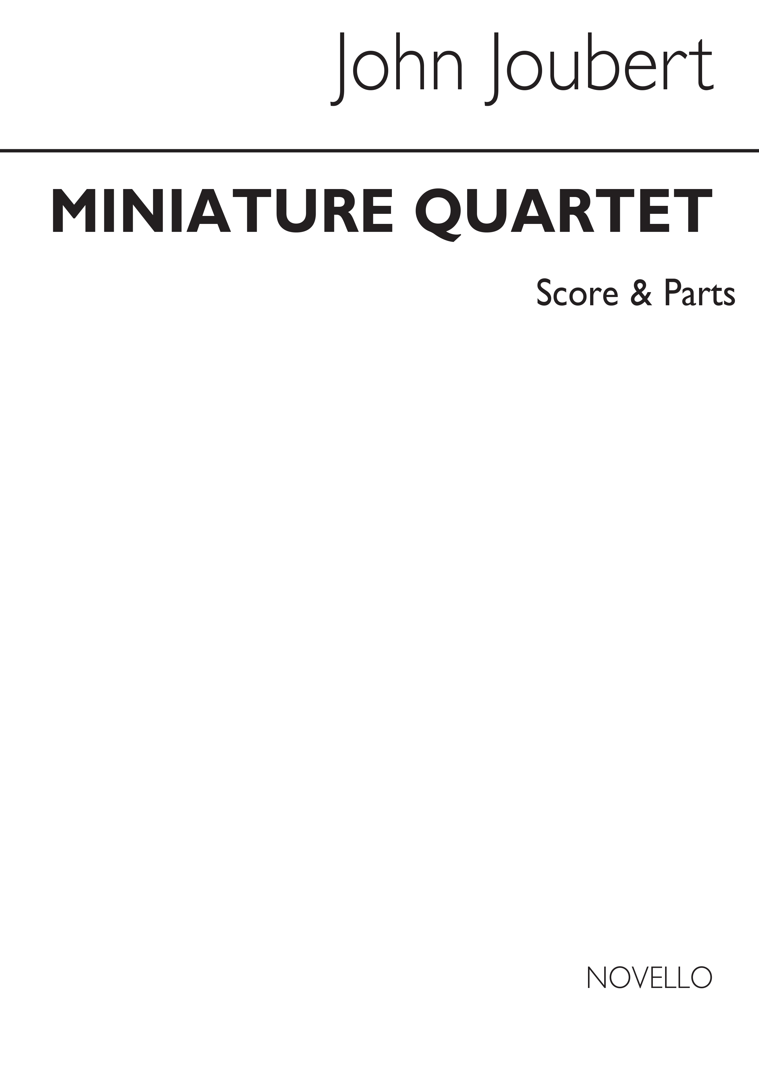 John Joubert: Miniature String Quartet Op10 Score And Parts