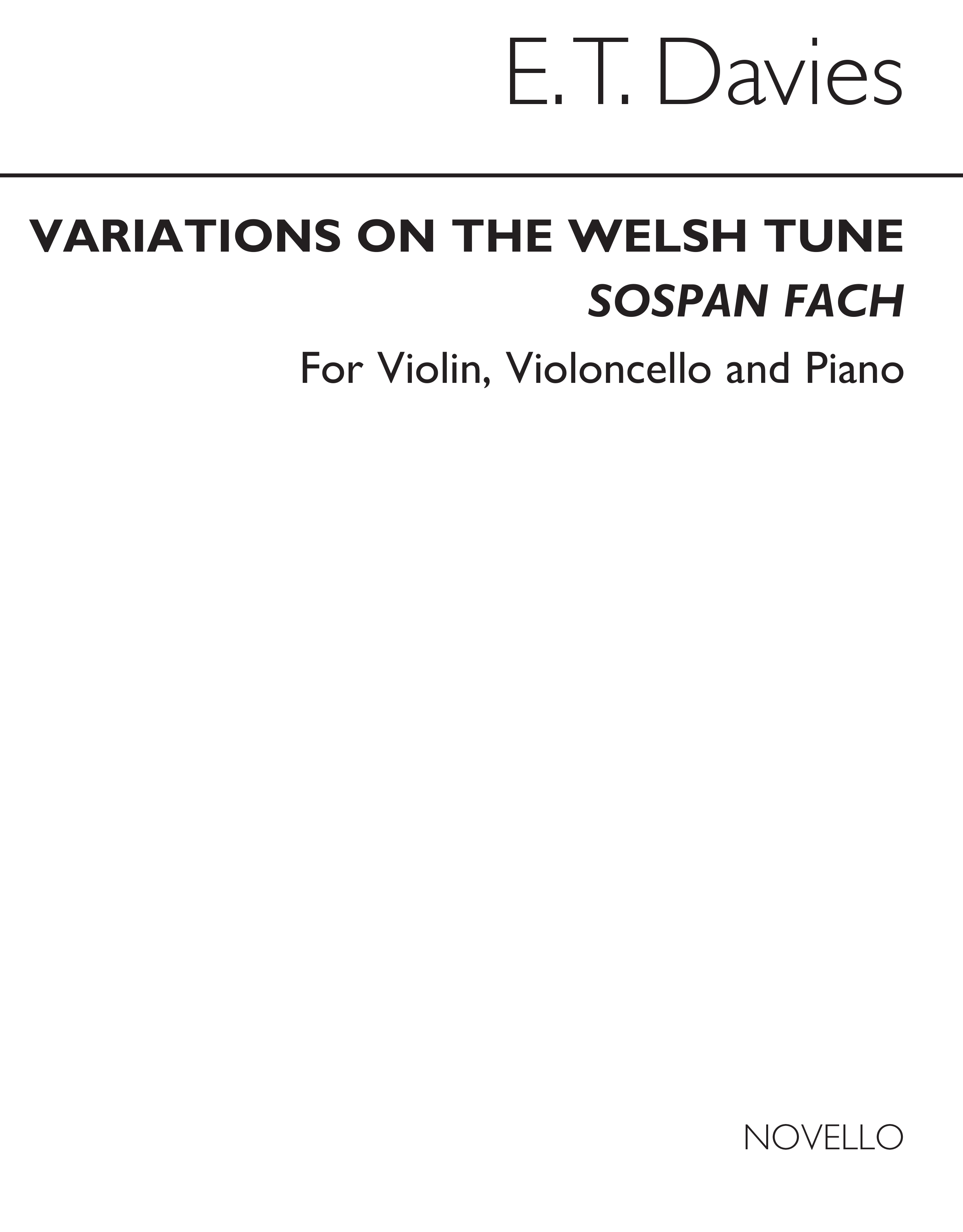 E.T. Davies: Variations On A Welsh Tune for Piano Trio (Score and Parts)