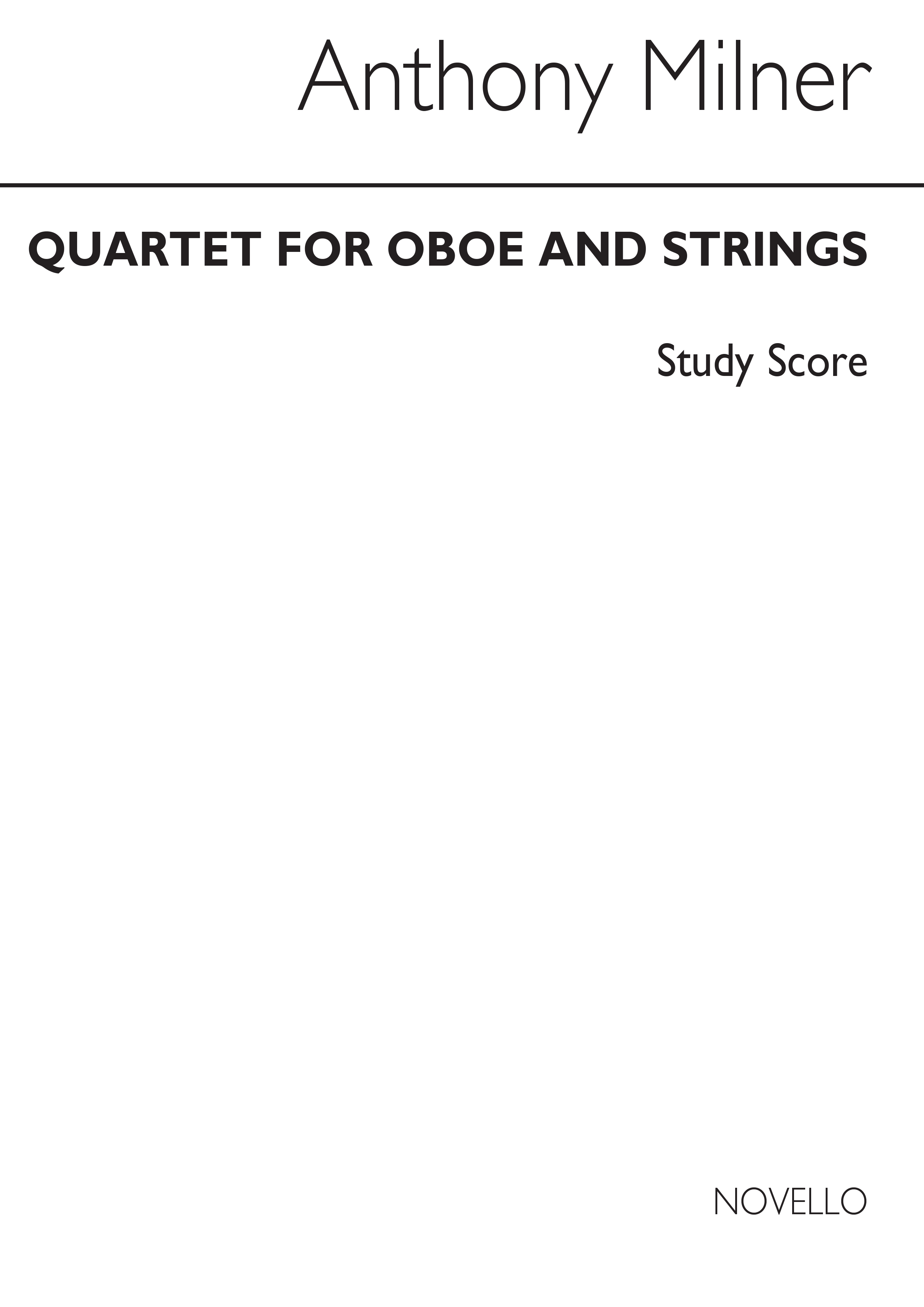 Anthony Milner: Quartet for Oboe and Strings (Score)
