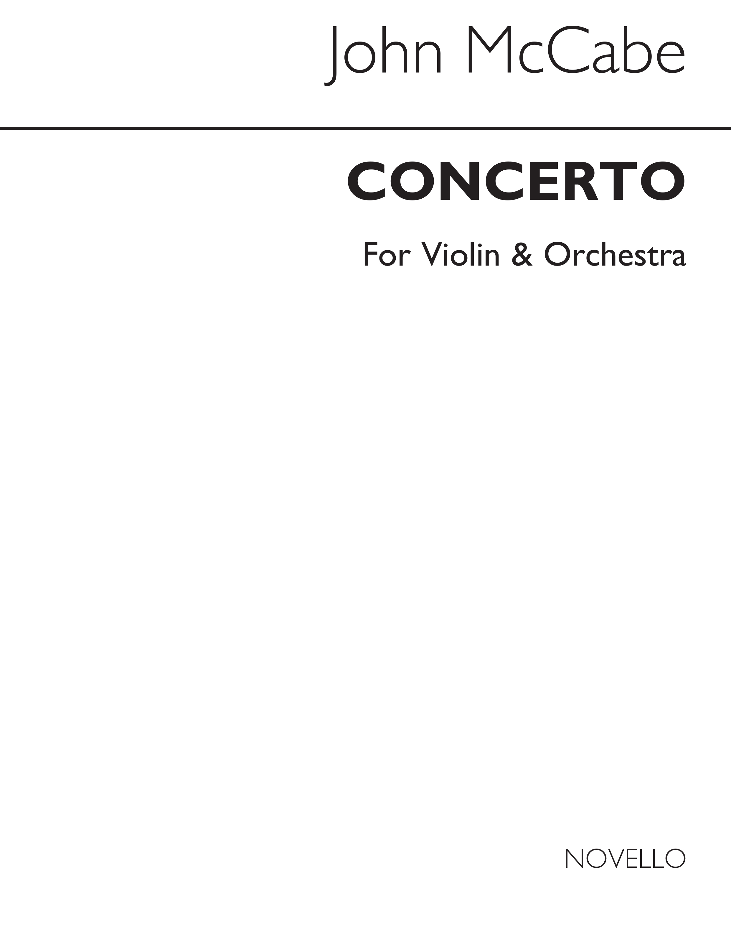 John McCabe: Concerto For Violin (Sinfonia Concertante) (Violin/Piano)