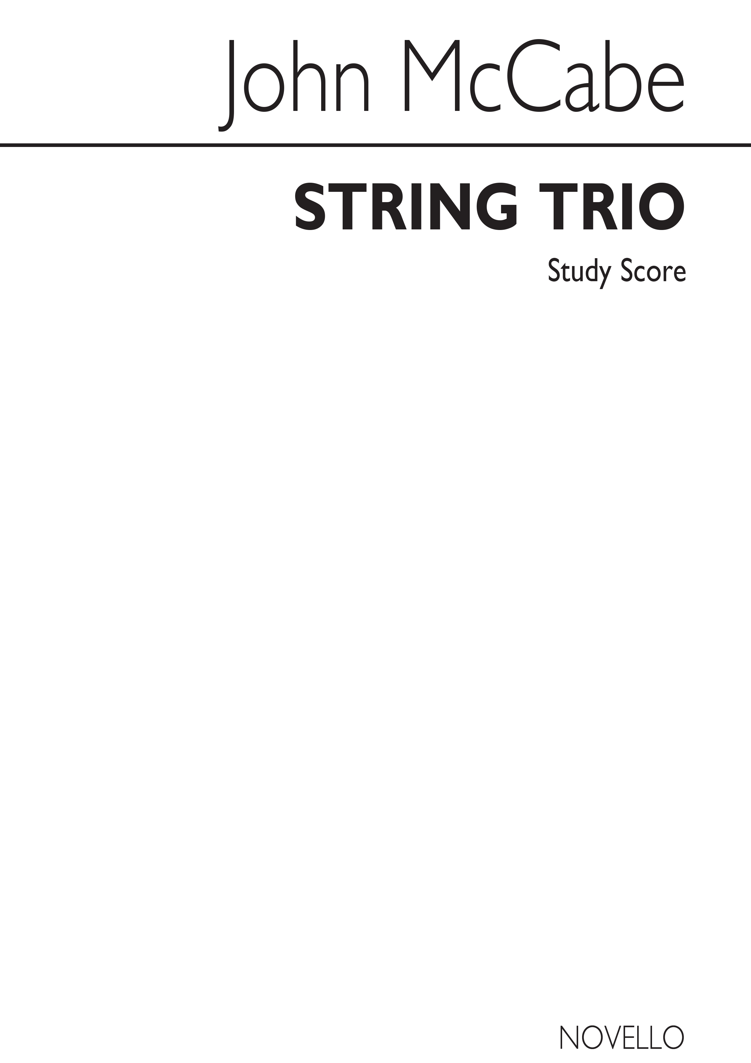 McCabe: String Trio Op.37 (Study Score)