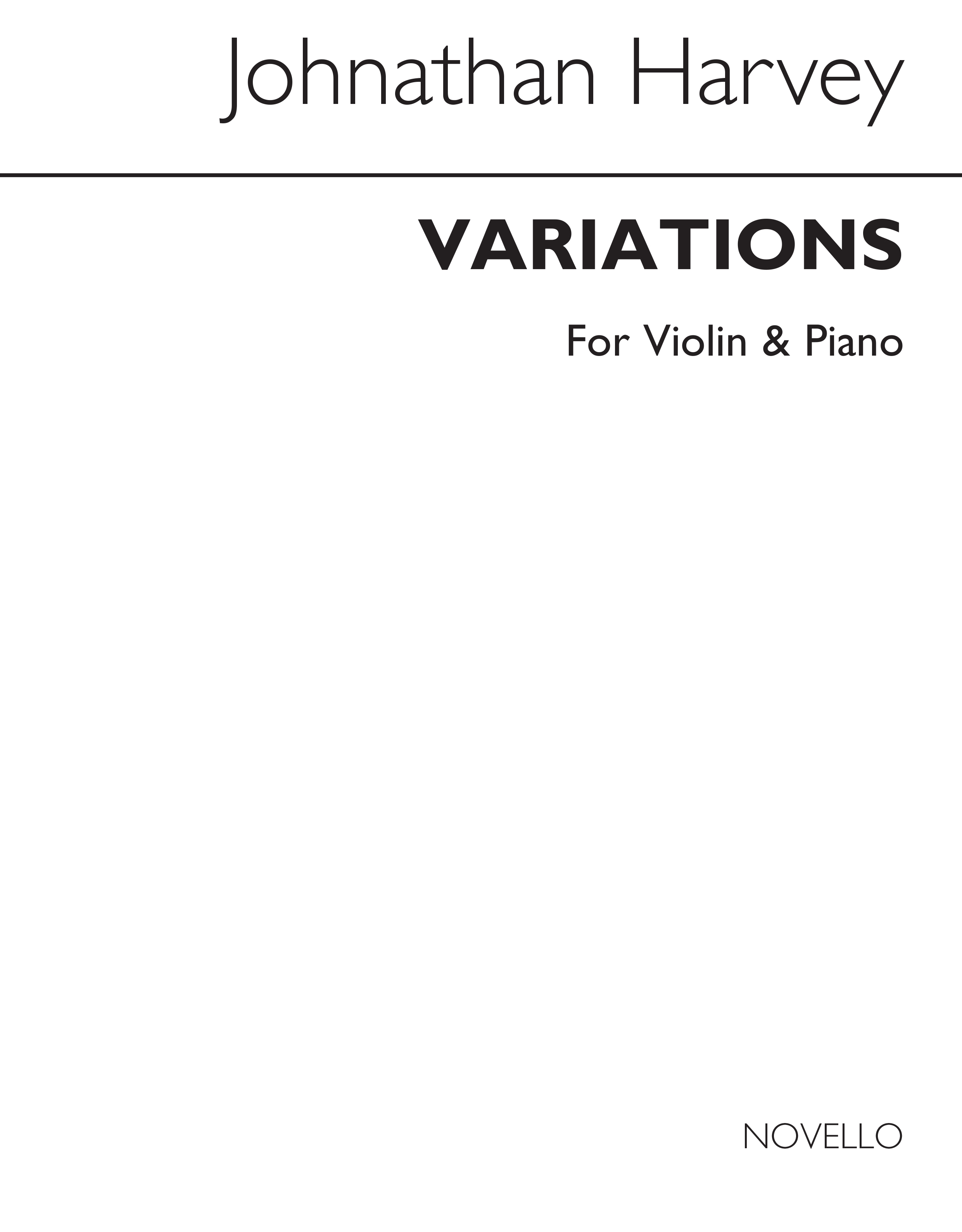 Jonathan Harvey: Variations For Violin & Piano