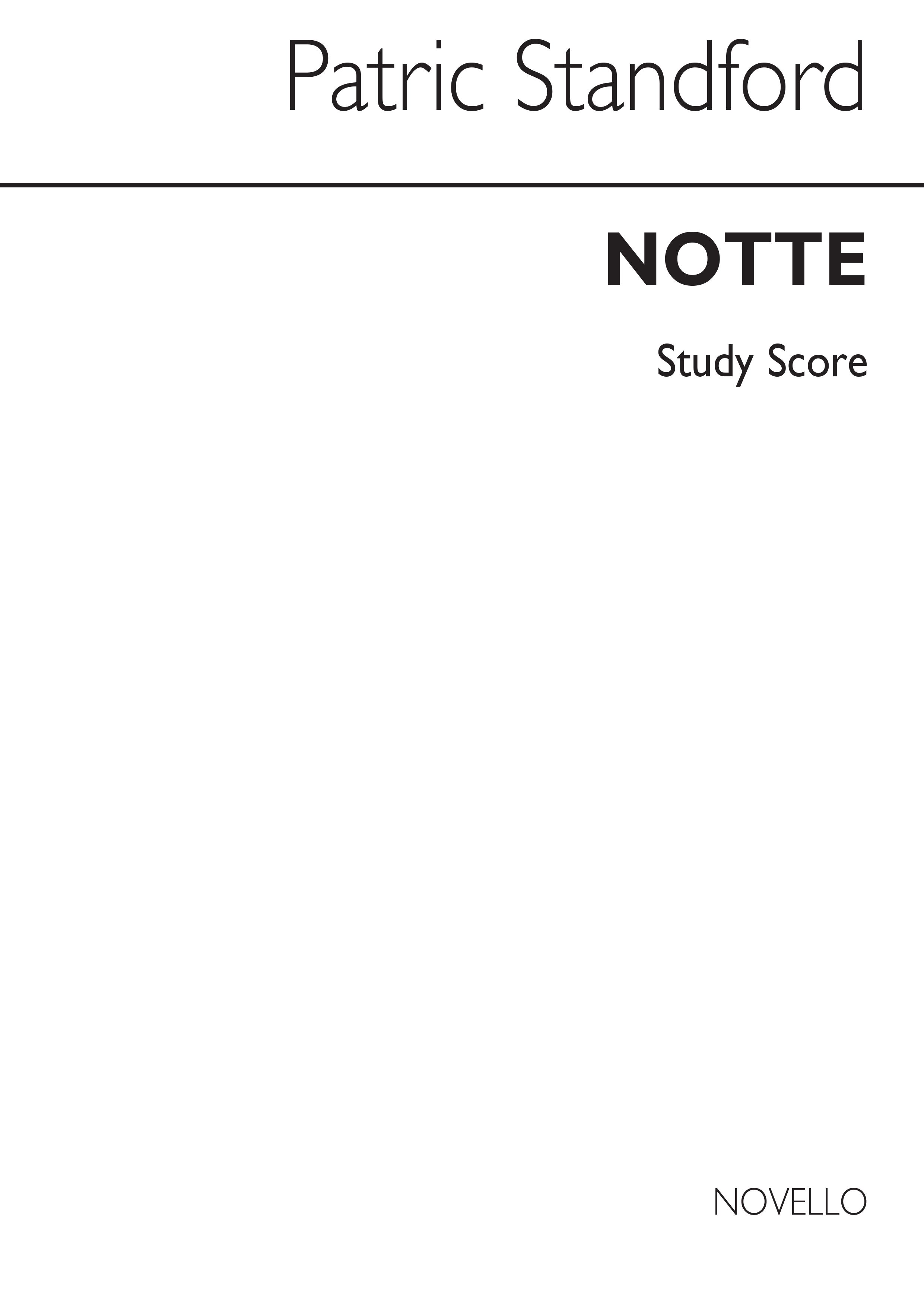 Standford: Notte For Chamber Orchestra (Study Score)