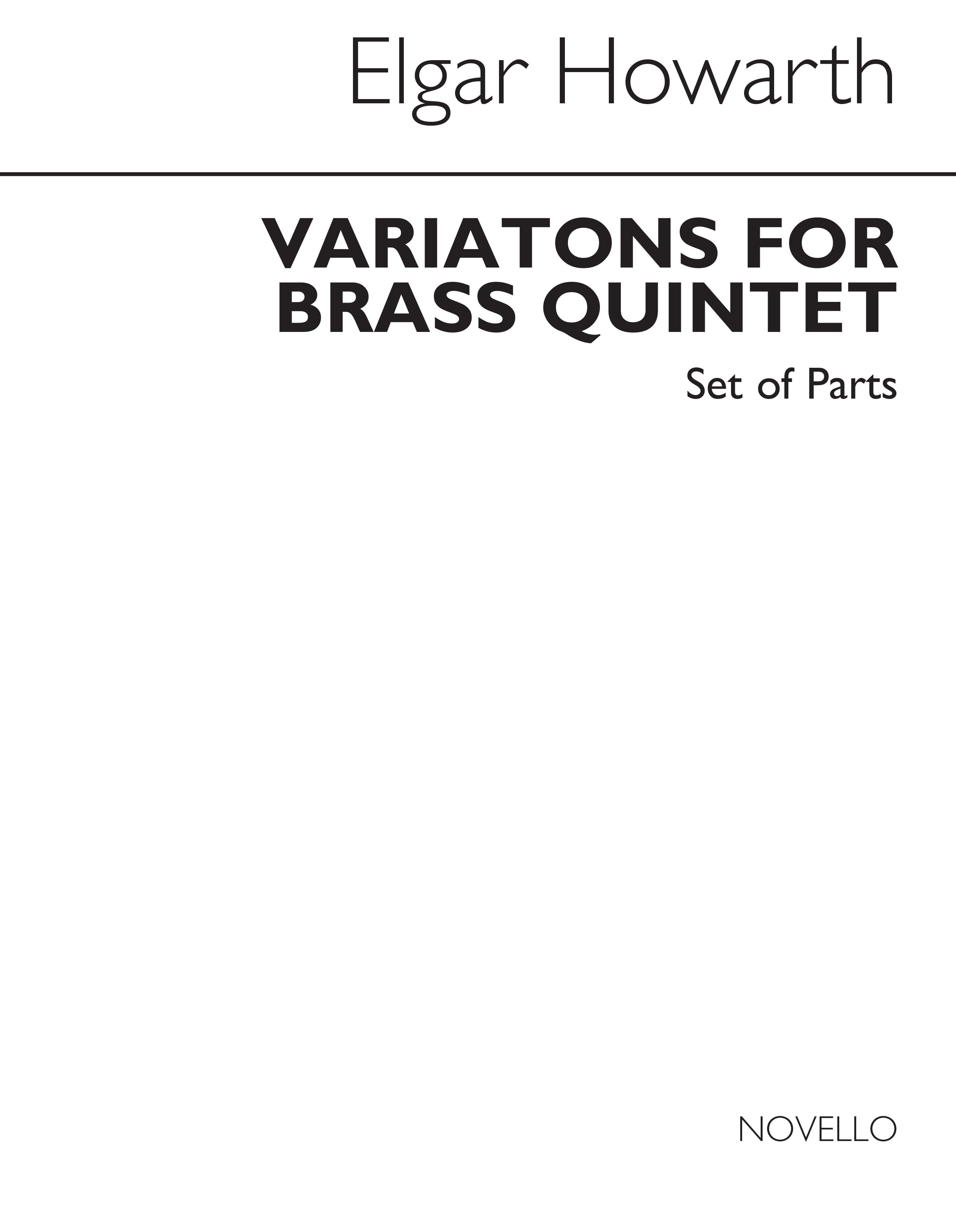 Howarth: Variations For Brass Quintet (Parts)