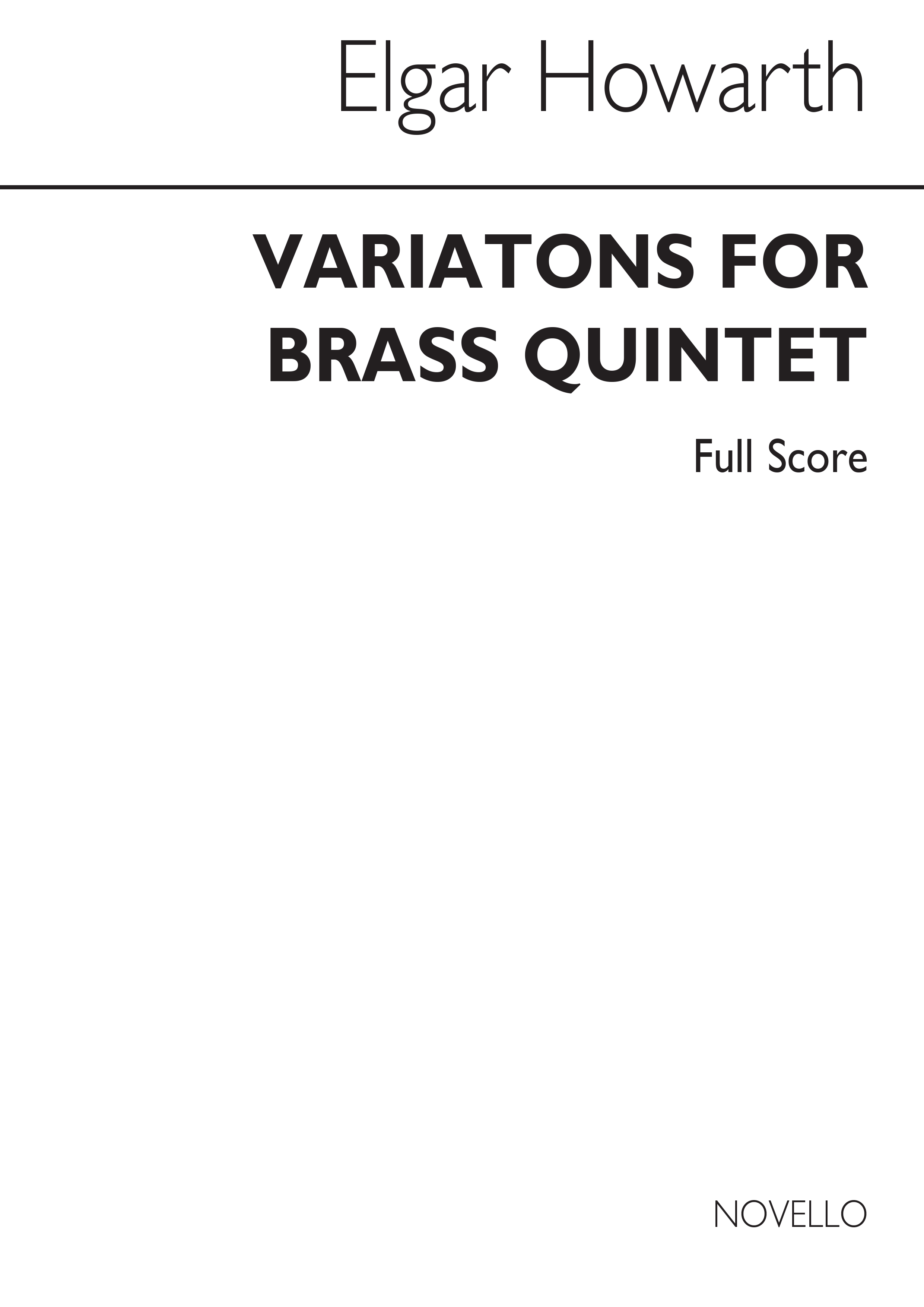 Howarth: Variations For Brass Quintet (Score)