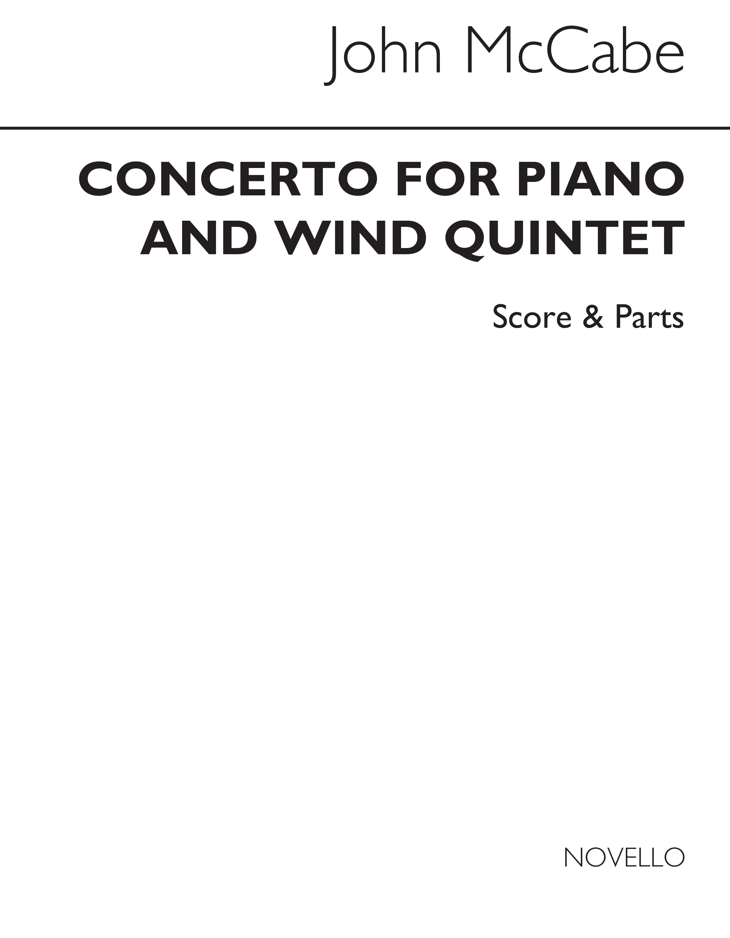 John McCabe: Concerto For Piano And Wind Quintet (Score and Parts)
