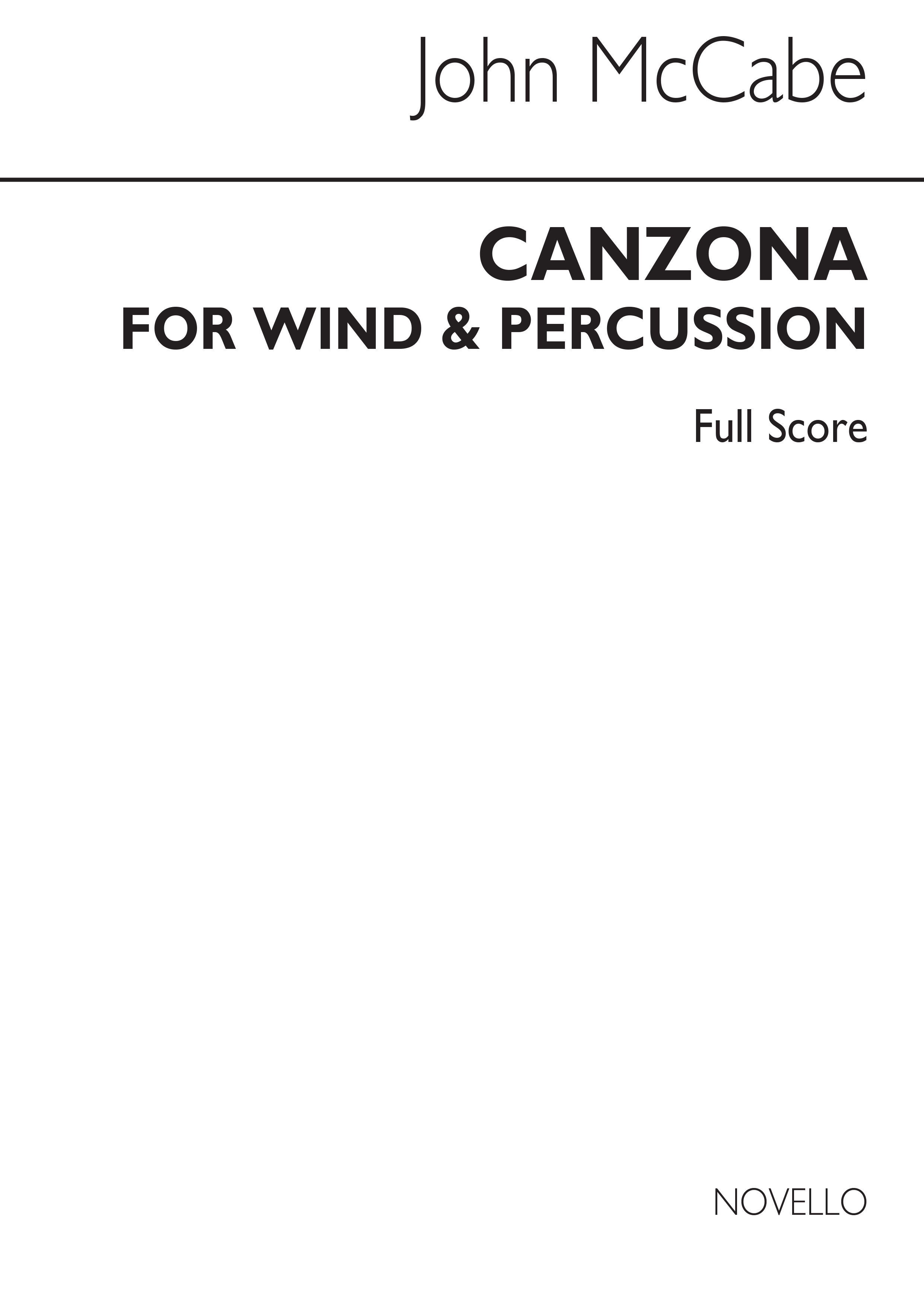 McCabe: Canzona For Wind & Percussion (Score)