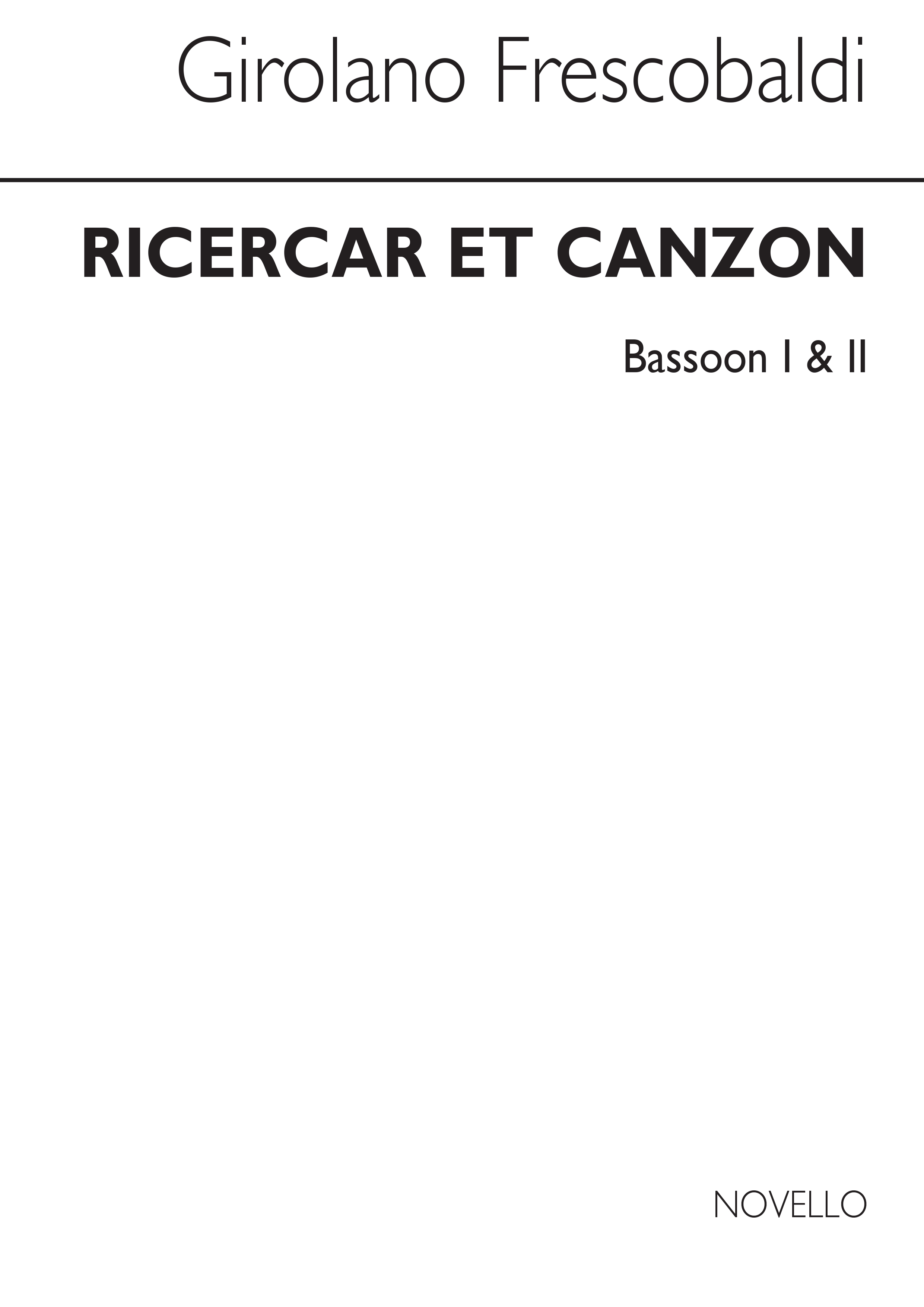 Girolamo Frescobaldi: Ricercar Et Canzon - Bassoon 1 And 2