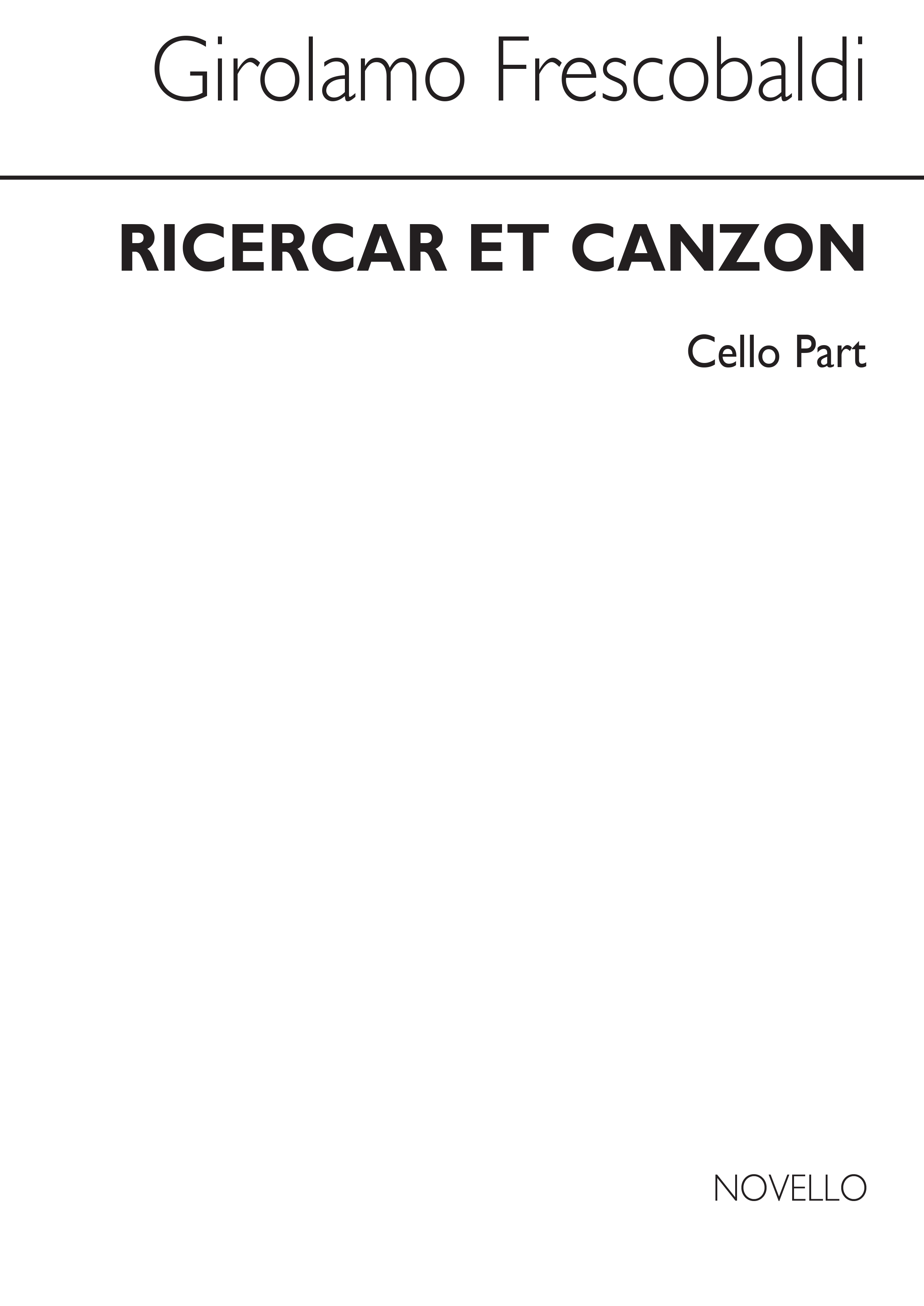 Frescobaldi Ricercar Et Canzon Cello