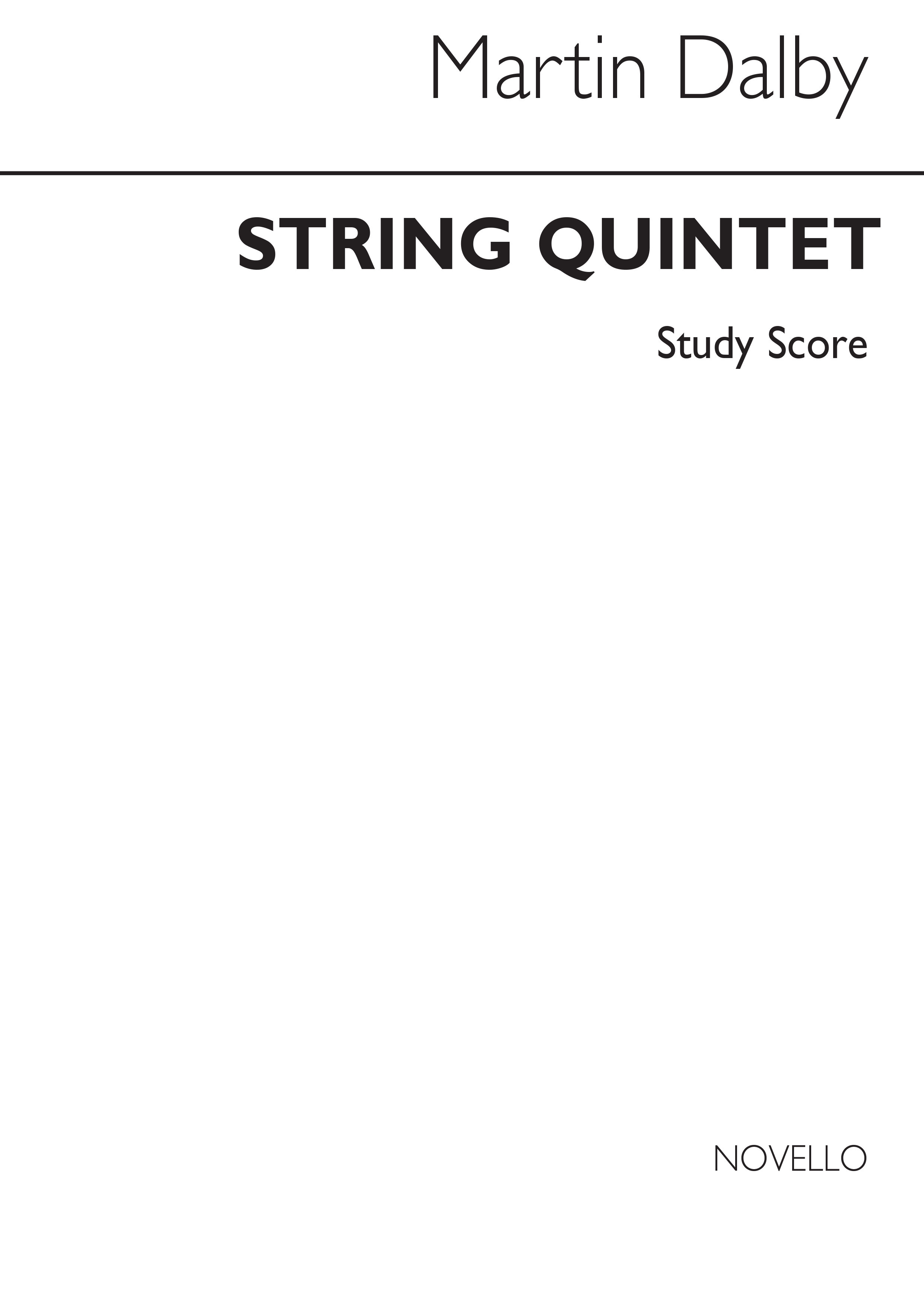 Dalby: String Quintet 1972 (Study Score)