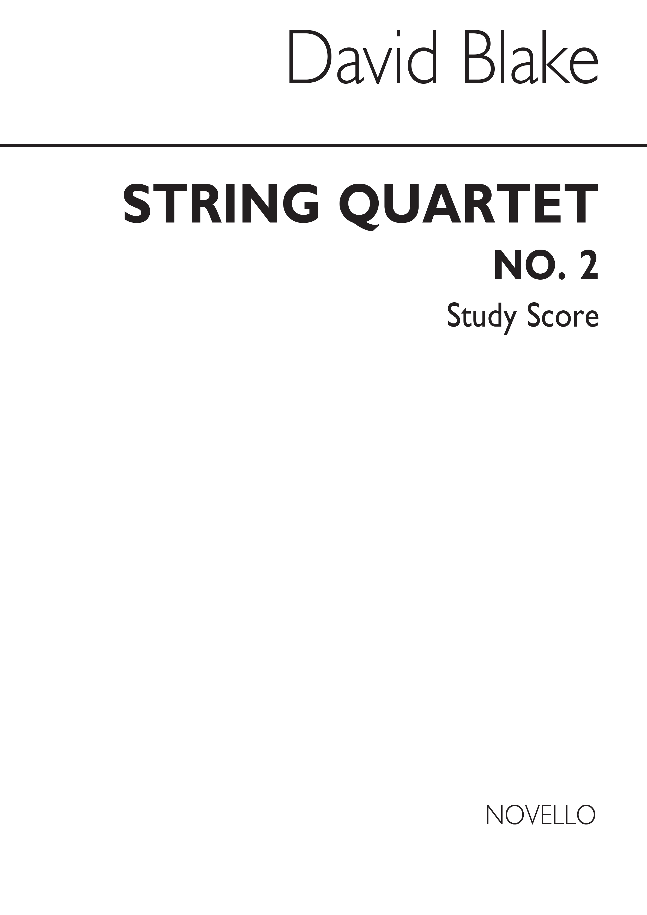 David Blake: String Quartet No.2 (Score)