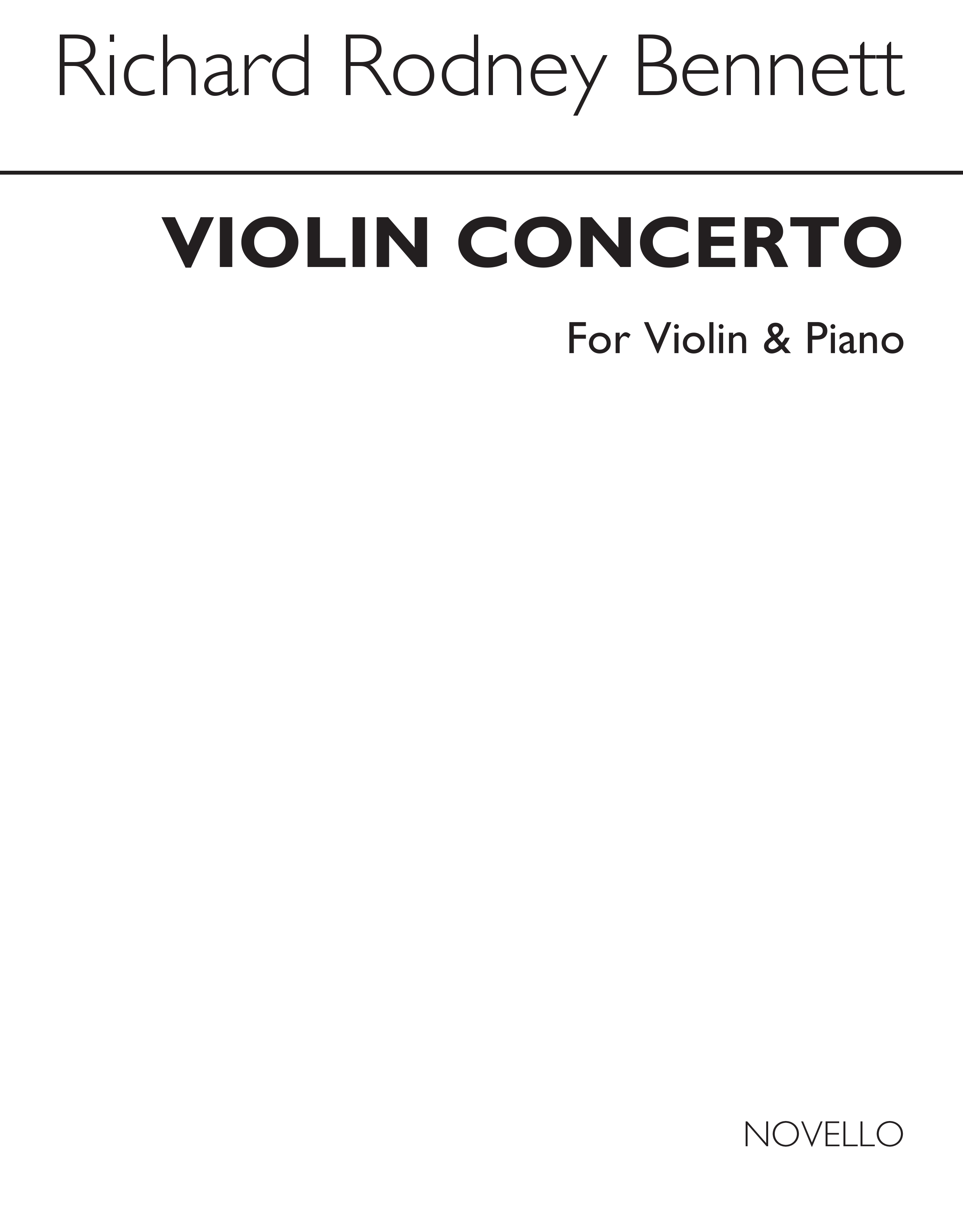 RR Bennett: Concerto For Violin (Violin Part and Piano Reduction)
