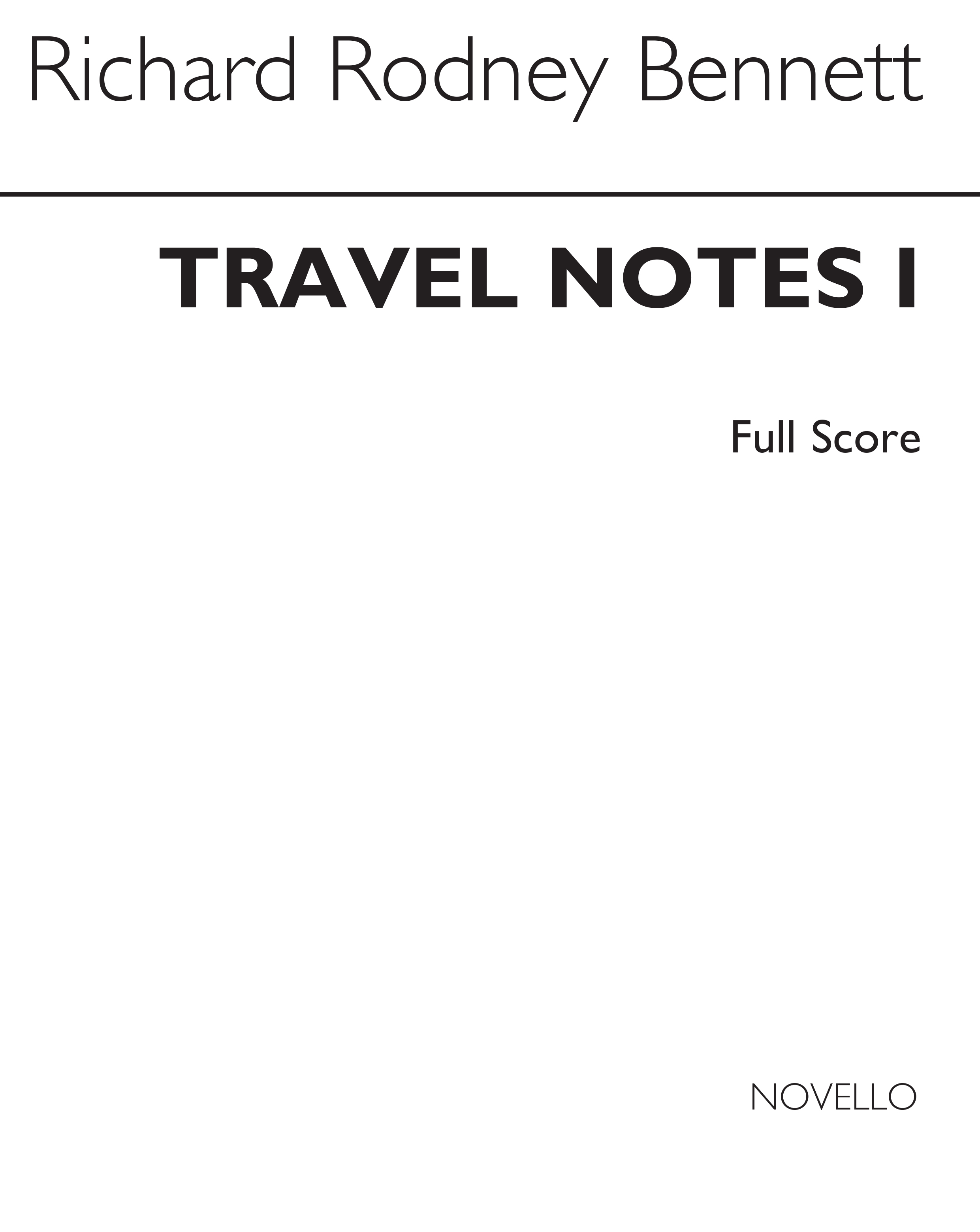 RR Bennett: Travel Notes for String Quartet - Book 1