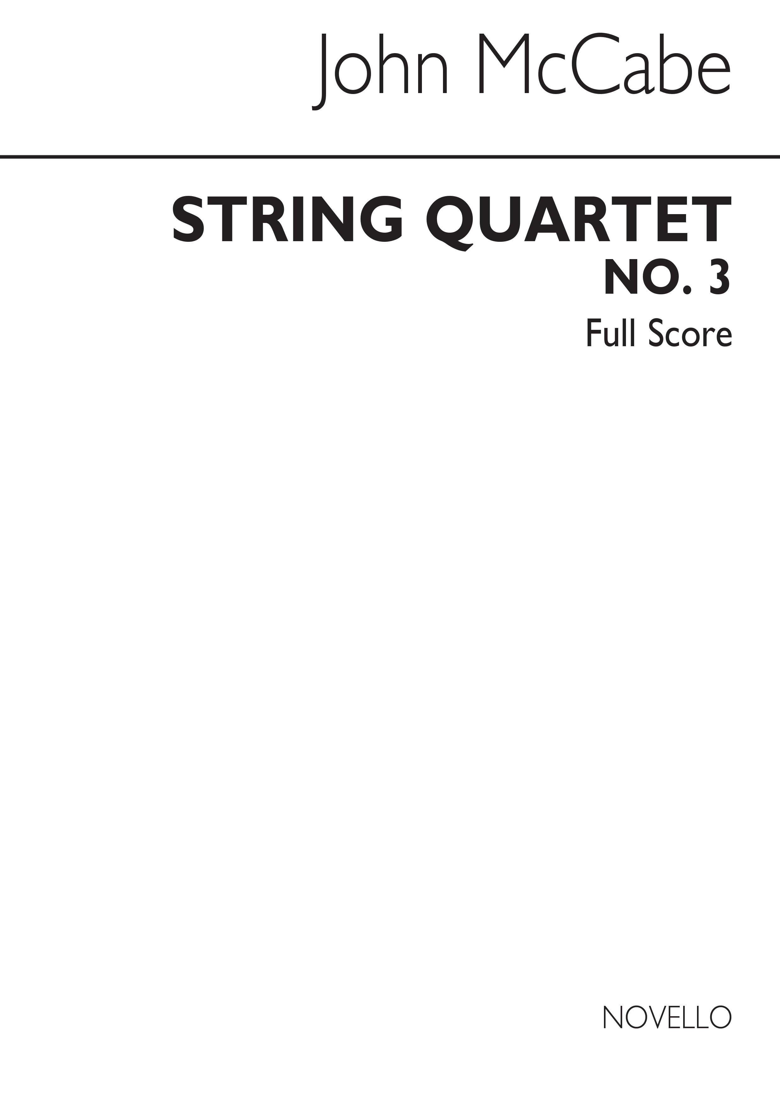 McCabe: String Quartet No.3 (Study Score)
