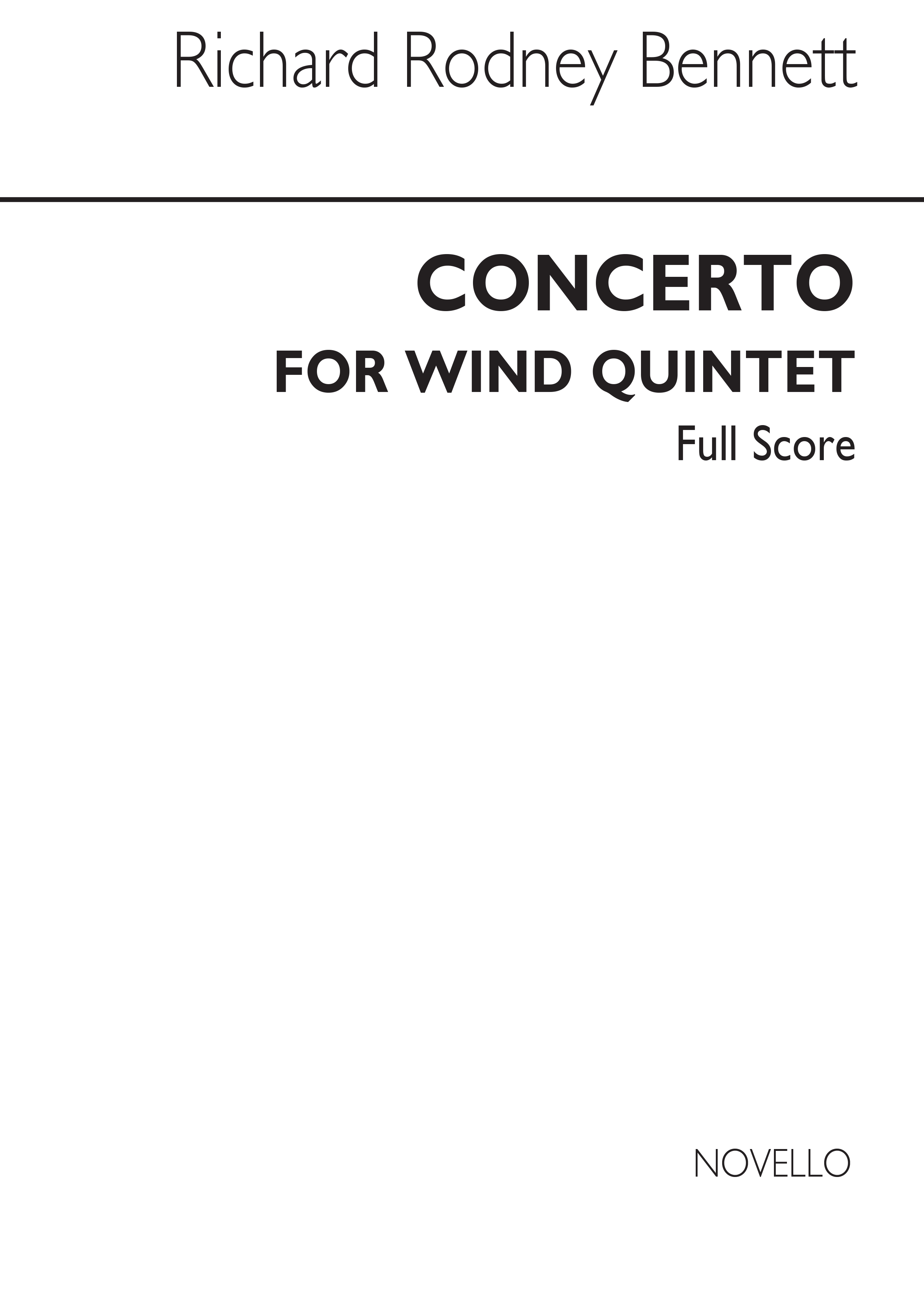RR Bennett: Concerto For Wind Quintet (Score)