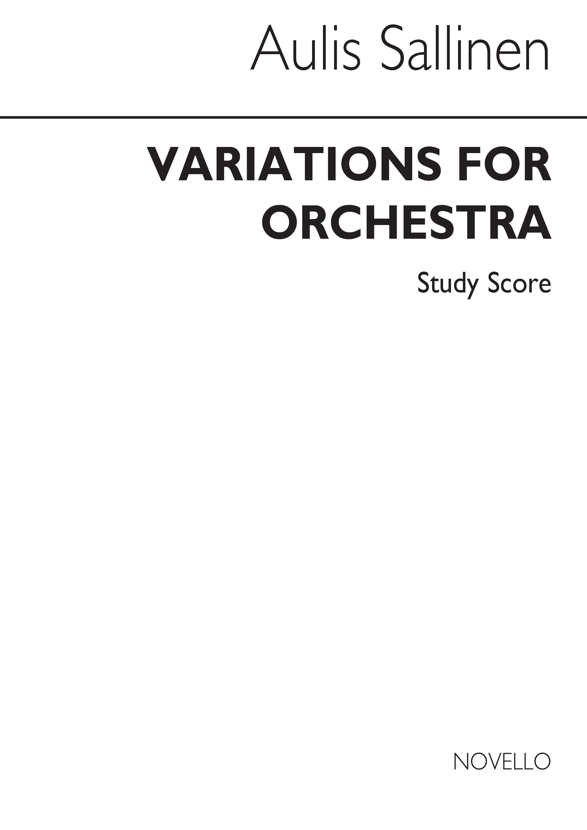 Sallinen: Variations For Orchestra (Study Score)