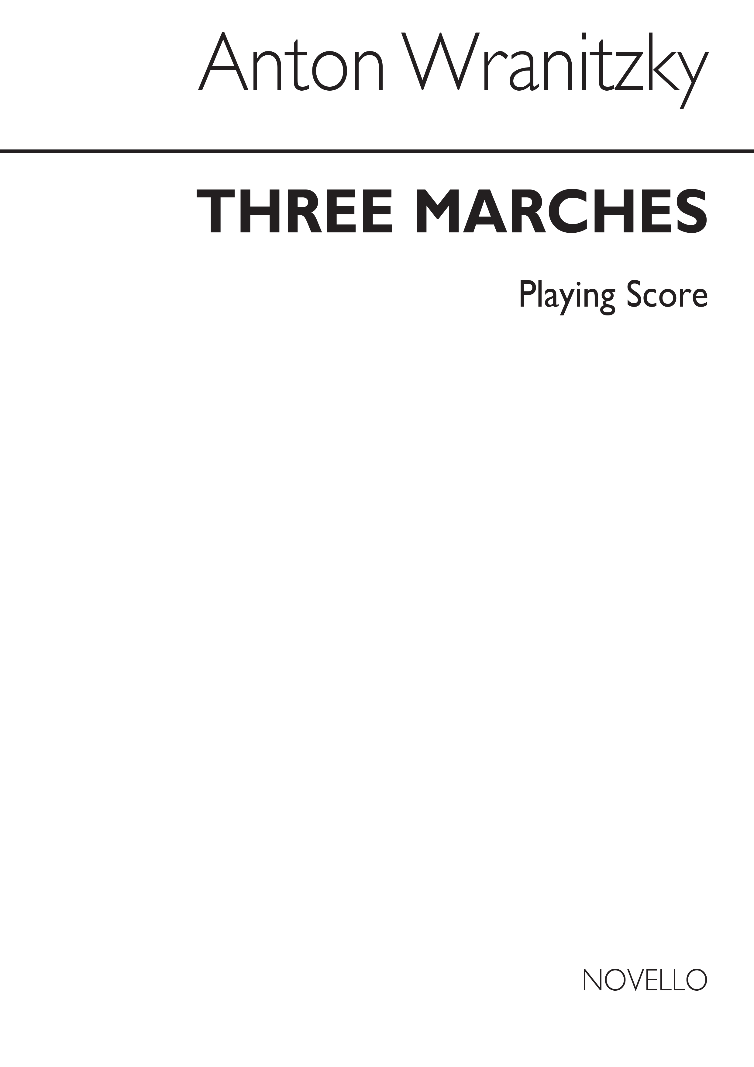 Wranitzky: Three Marches for Three Clarinets (Player's Score)