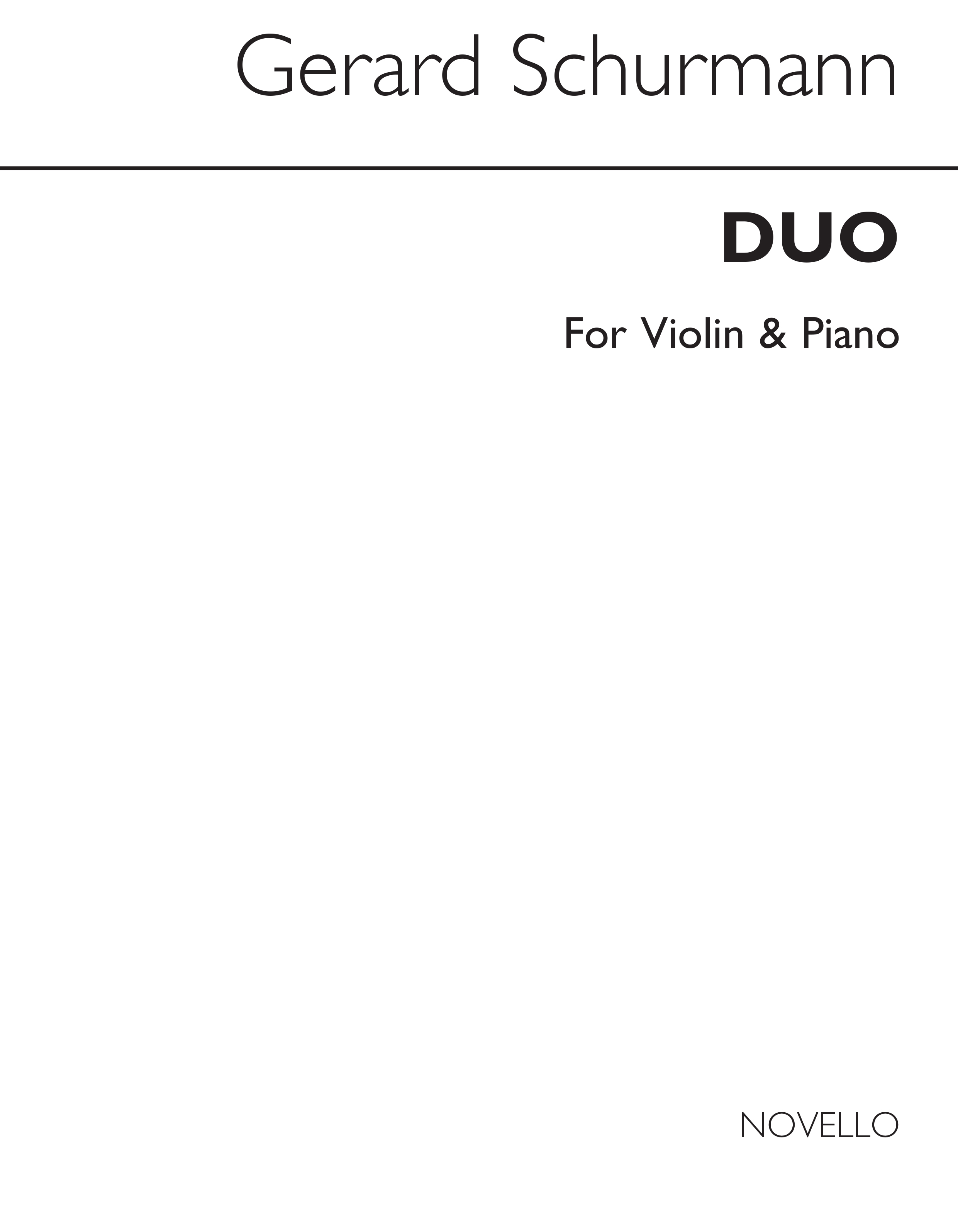 Schurmann: Duo For Violin And Piano